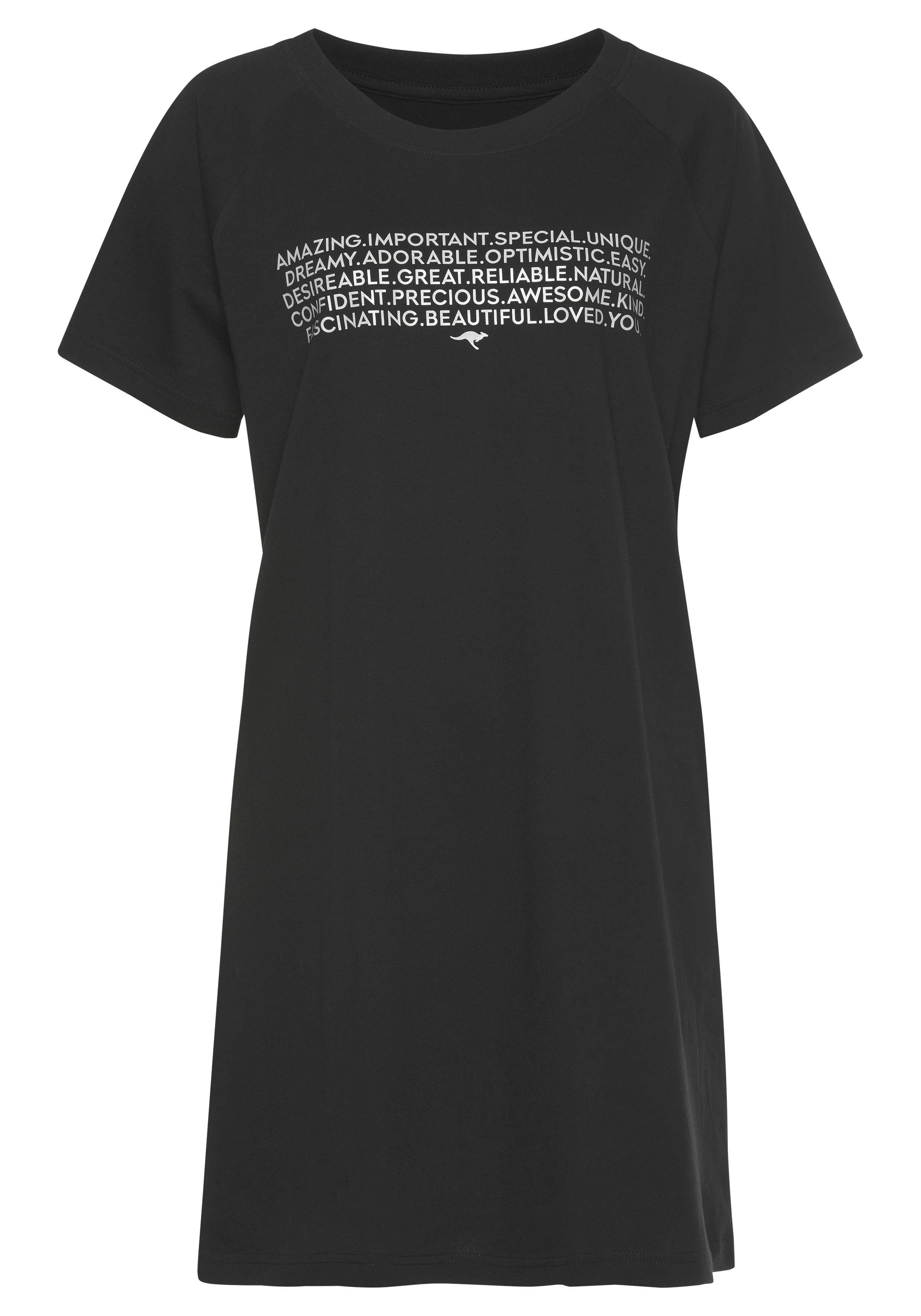 KangaROOS Big-shirt met slogan-frontprint