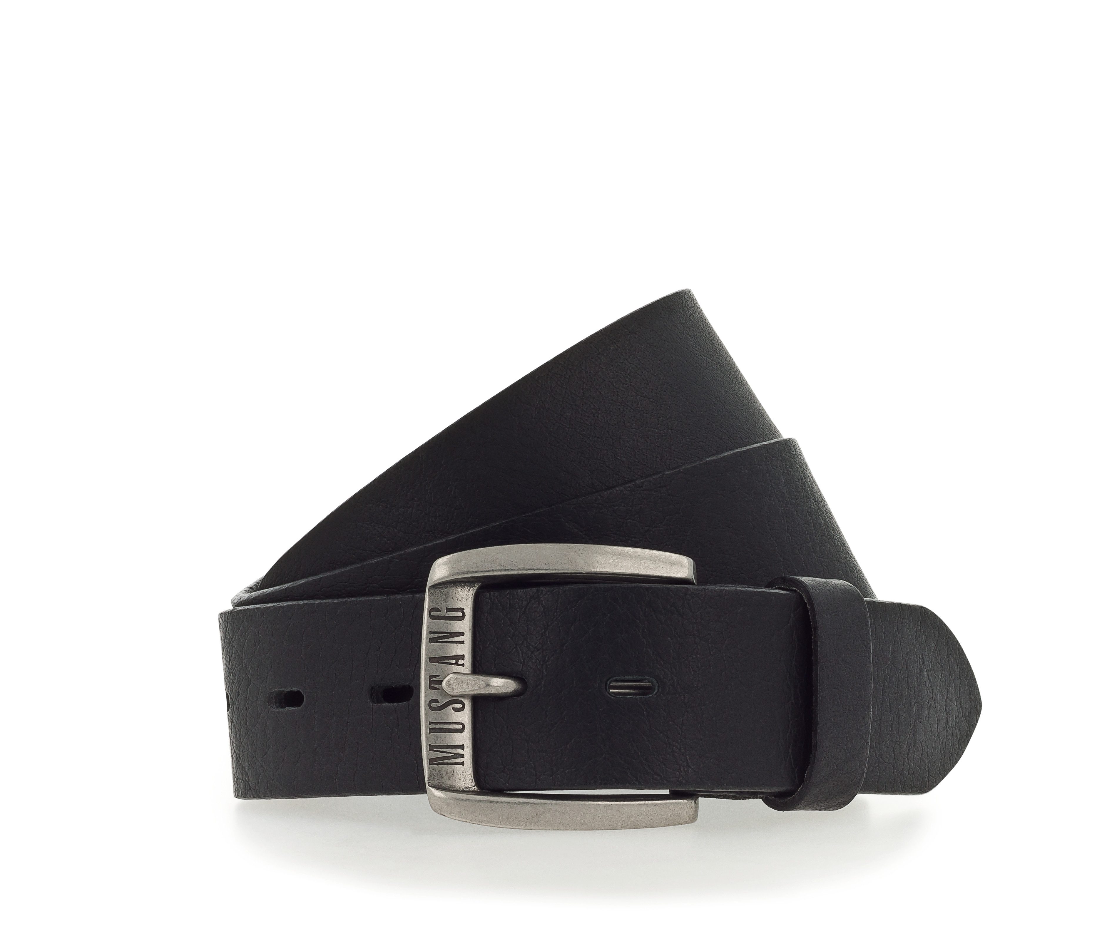 MUSTANG Leren riem heren riemen maat 115 zwart