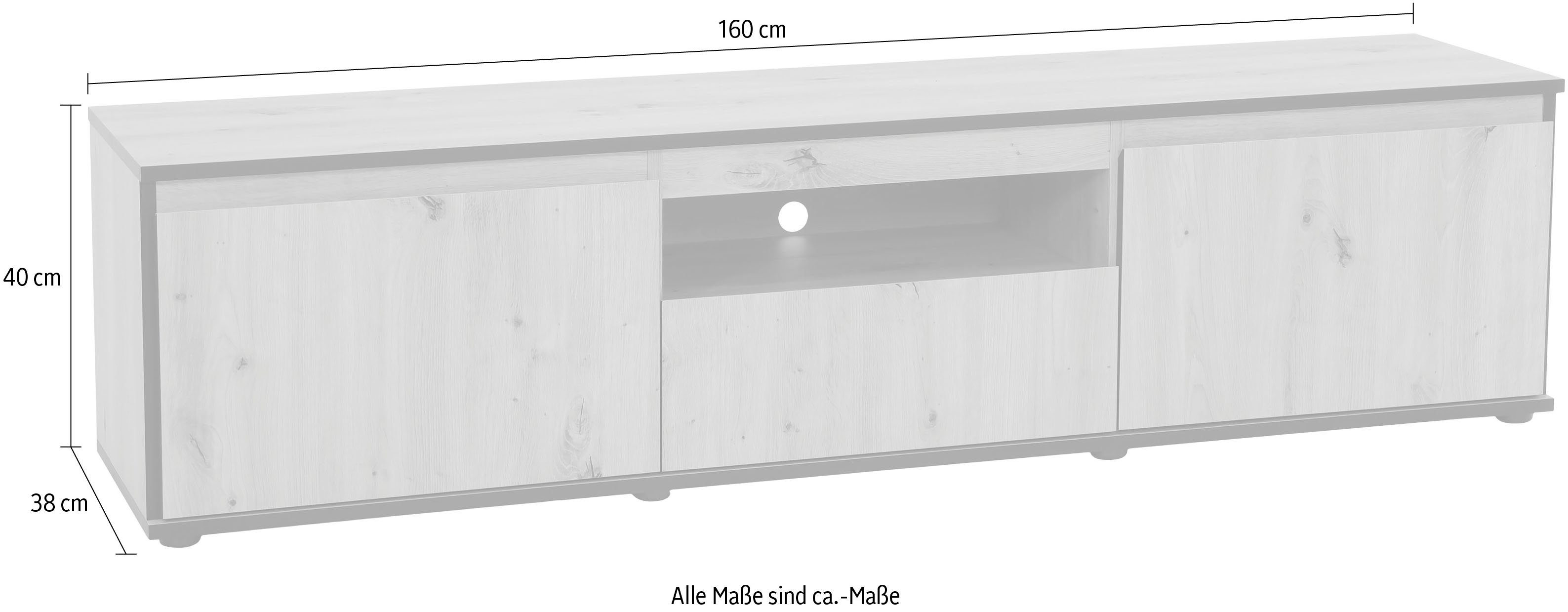 HELA Tv-meubel Ariana met schuinverwerkte verzonken grepen, breedte 160 cm