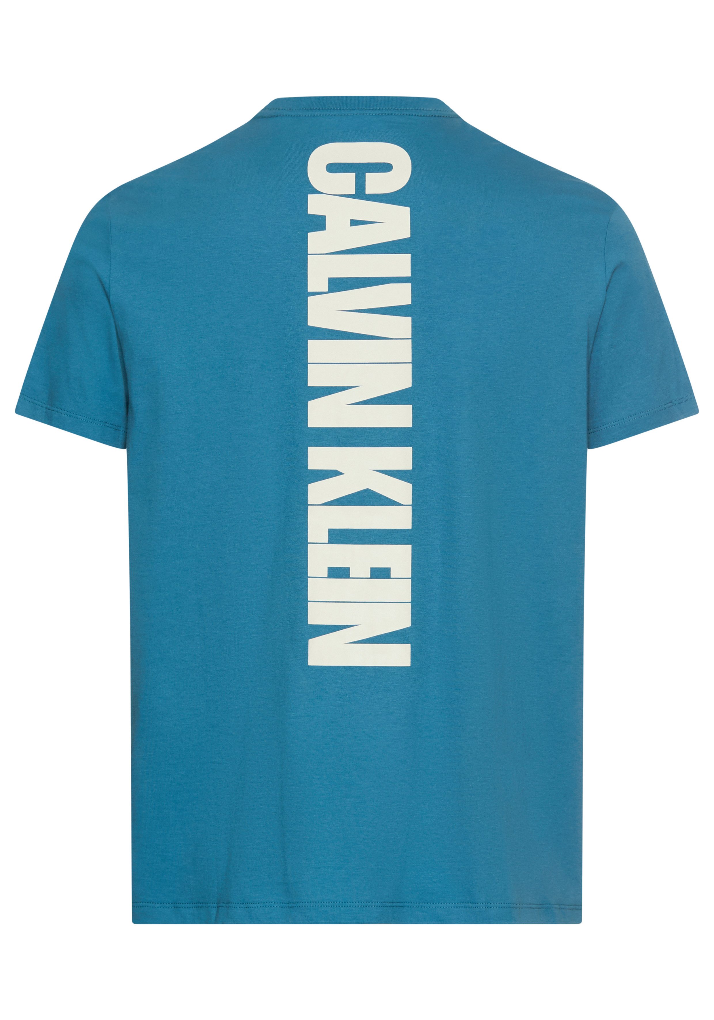 Calvin Klein T-shirt SS 30s E WRD STRTCH met grote logoprint op de rug