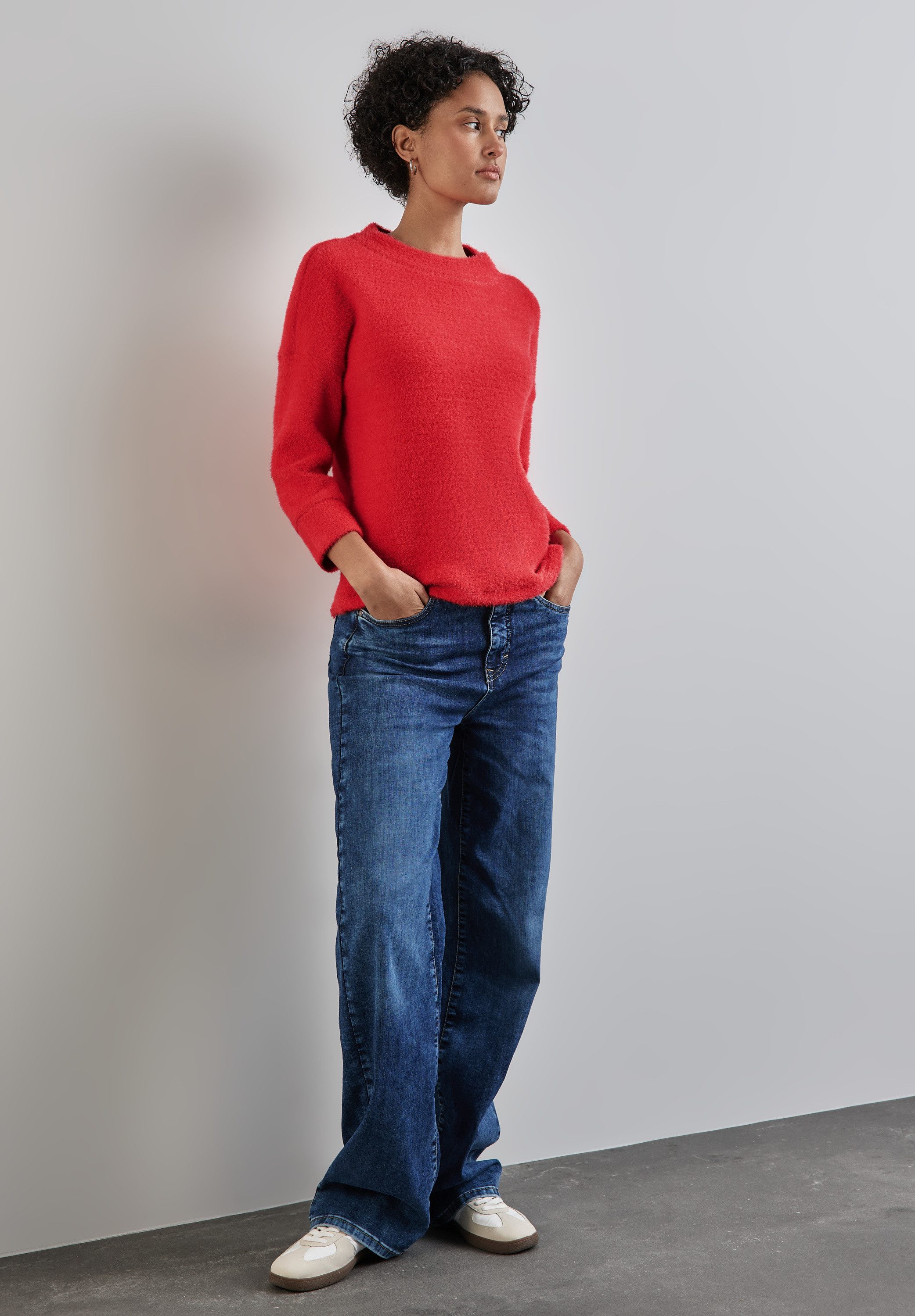 STREET ONE Shirt met 3/4 mouwen met col