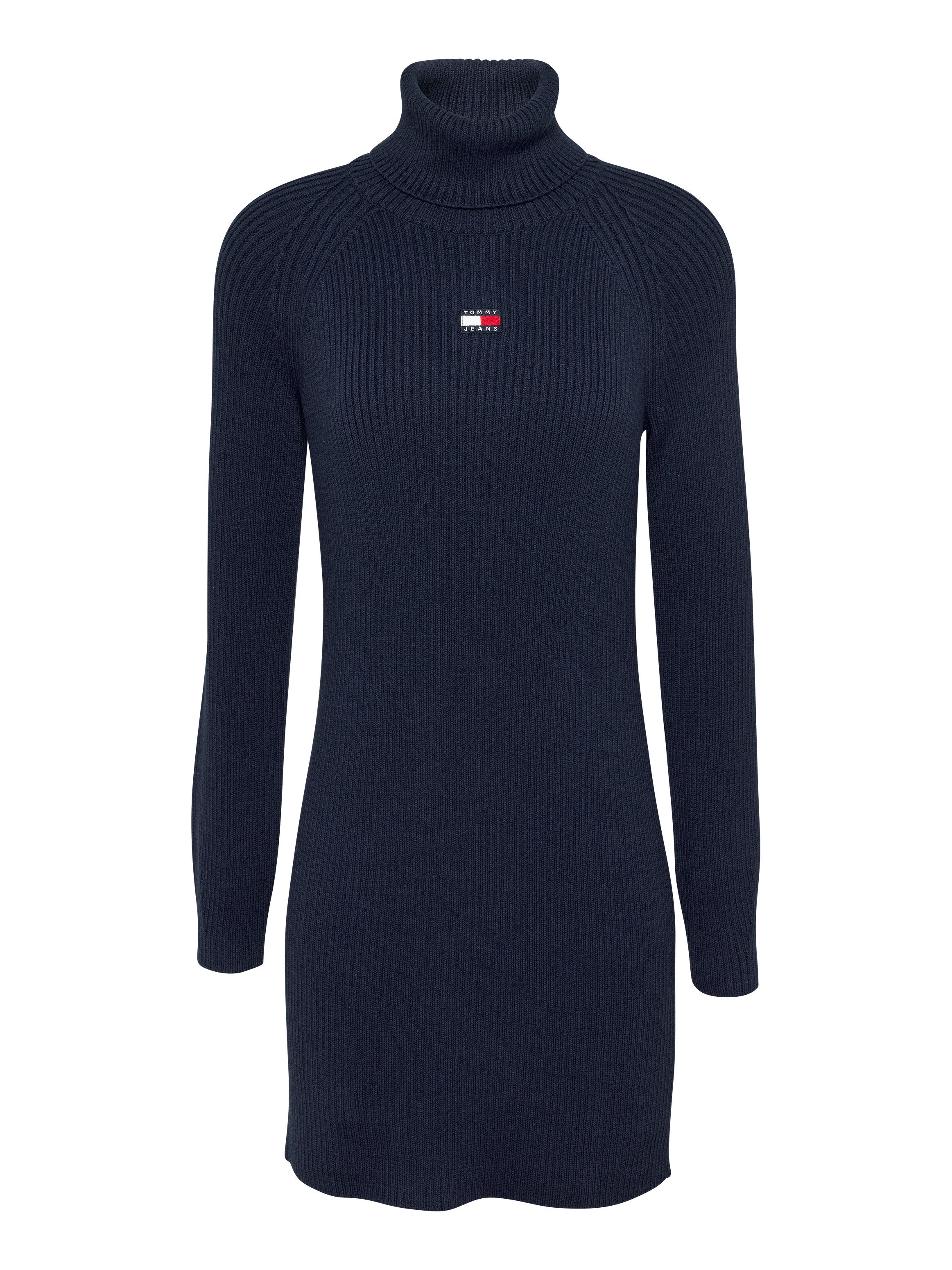 TOMMY JEANS Gebreide jurk TJW MOCKNECK BADGE SWEATER DRESS