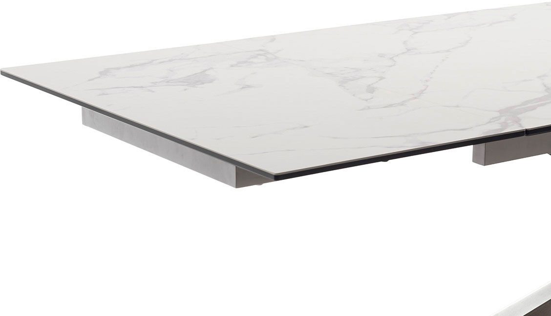 MCA furniture Eettafel TESERO uitschuifbare tafel 200-300 cm Keramiek, roestvrij staal, marmer-look, uittrekbaar, belastbaar tot 100 kg, 10-12 personen