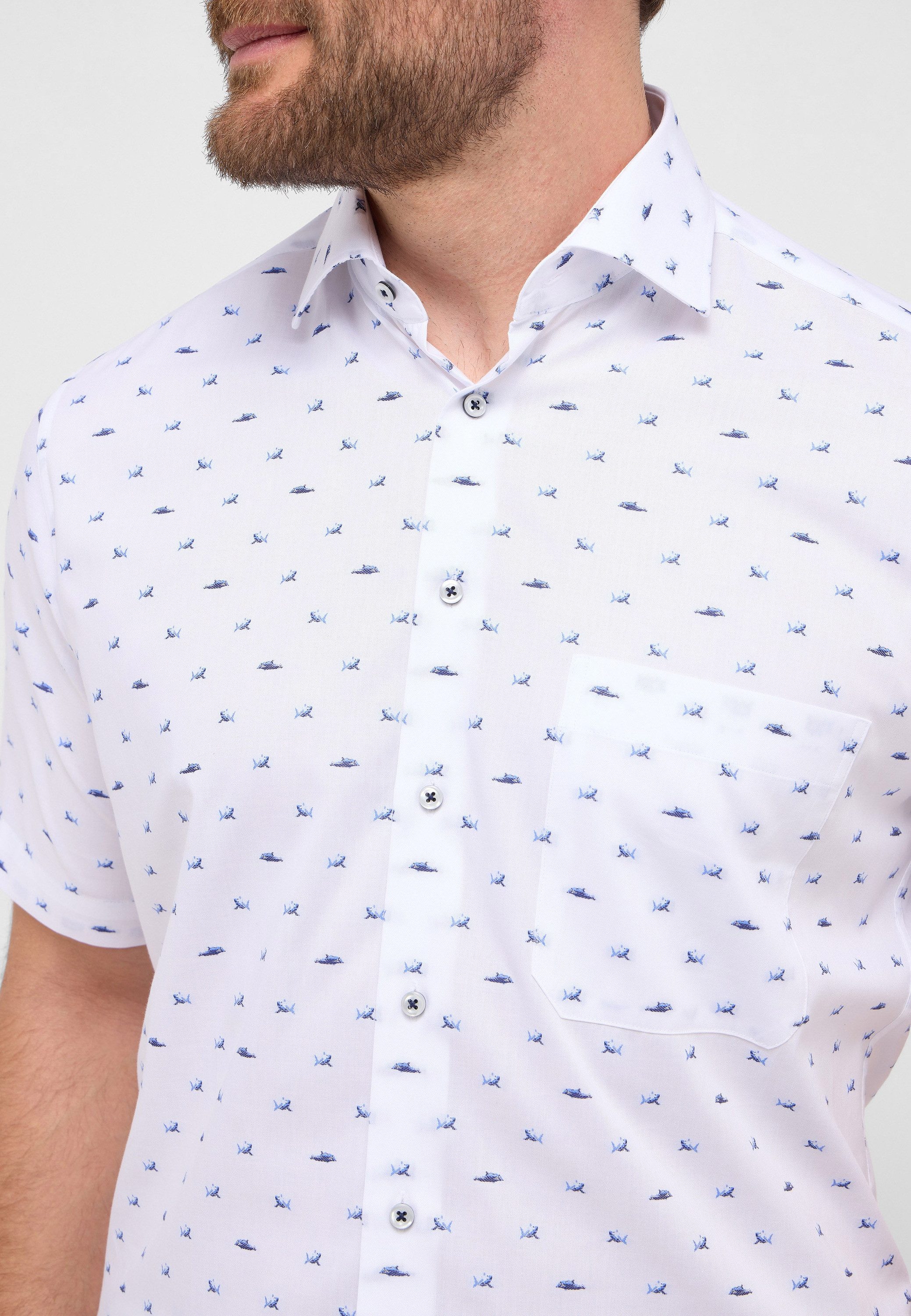 Eterna Overhemd met korte mouwen Comfort fit NON IRON (strijkvrij)