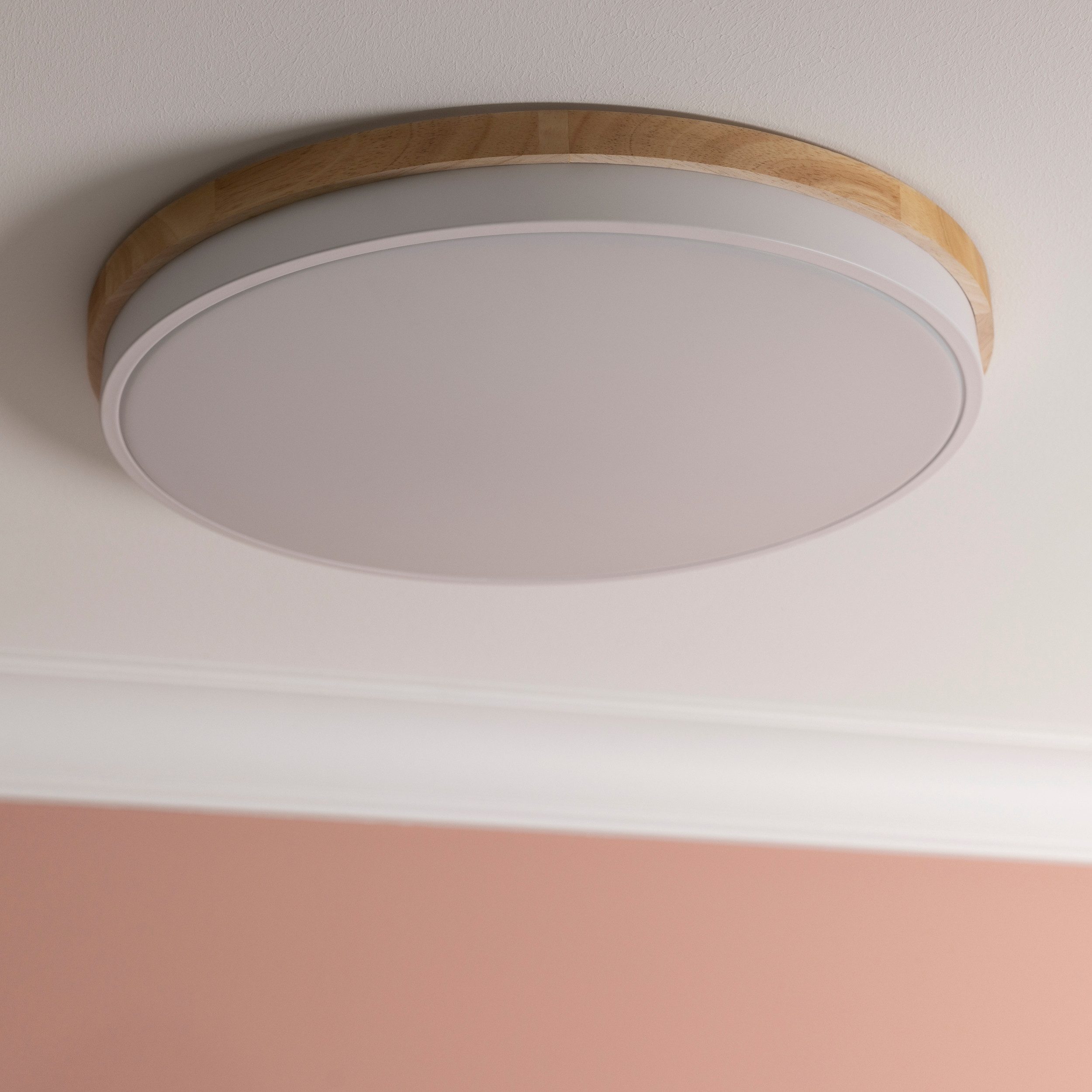 Brilliant Leuchten Led-plafondlamp Baarlo Ø 50 cm, 4500 lm, 3000-6500 K, dimbaar, afstandsbediening, hout/metaal