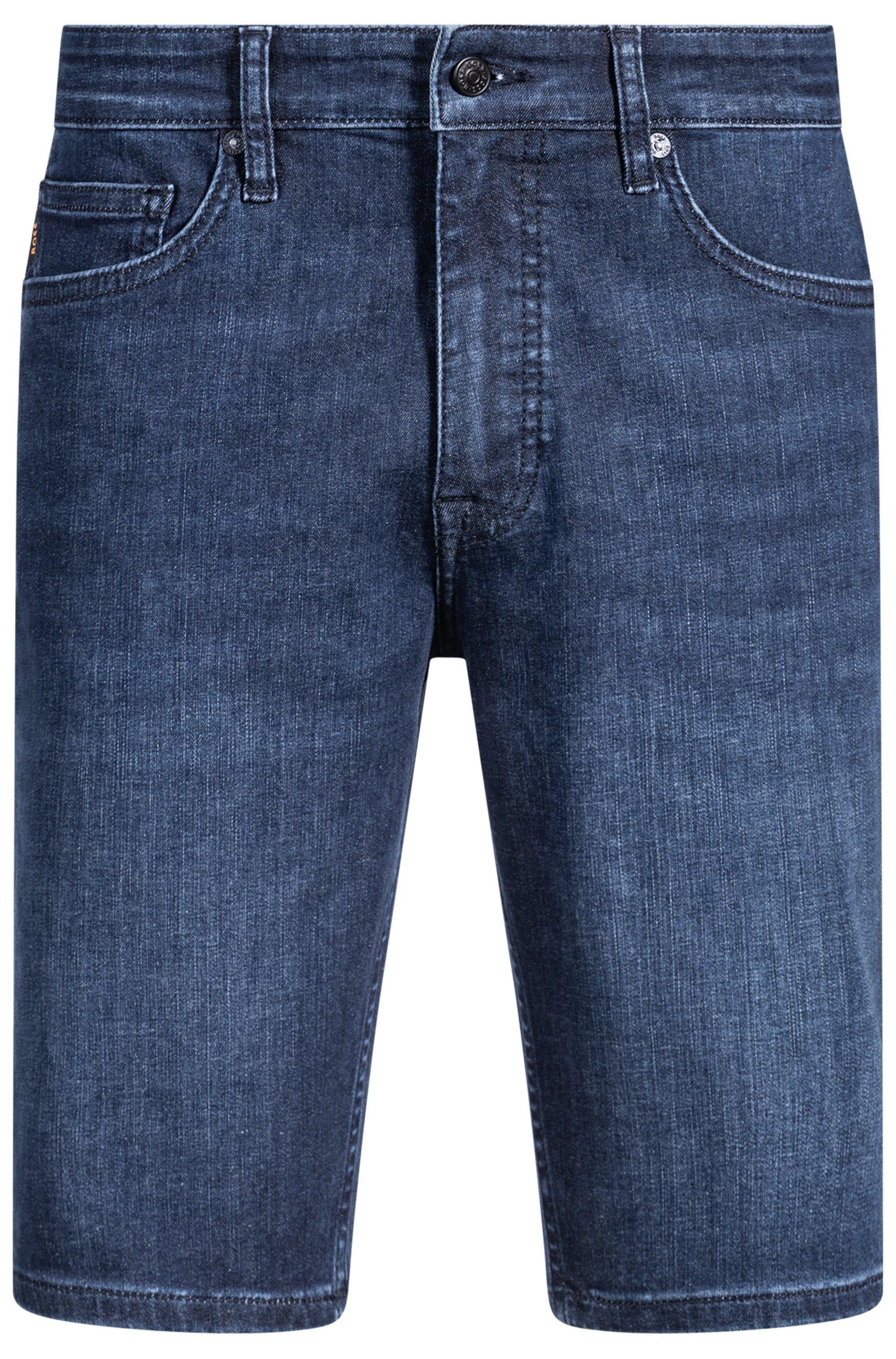 Boss Orange Short Delaware met leren badge en muntzak