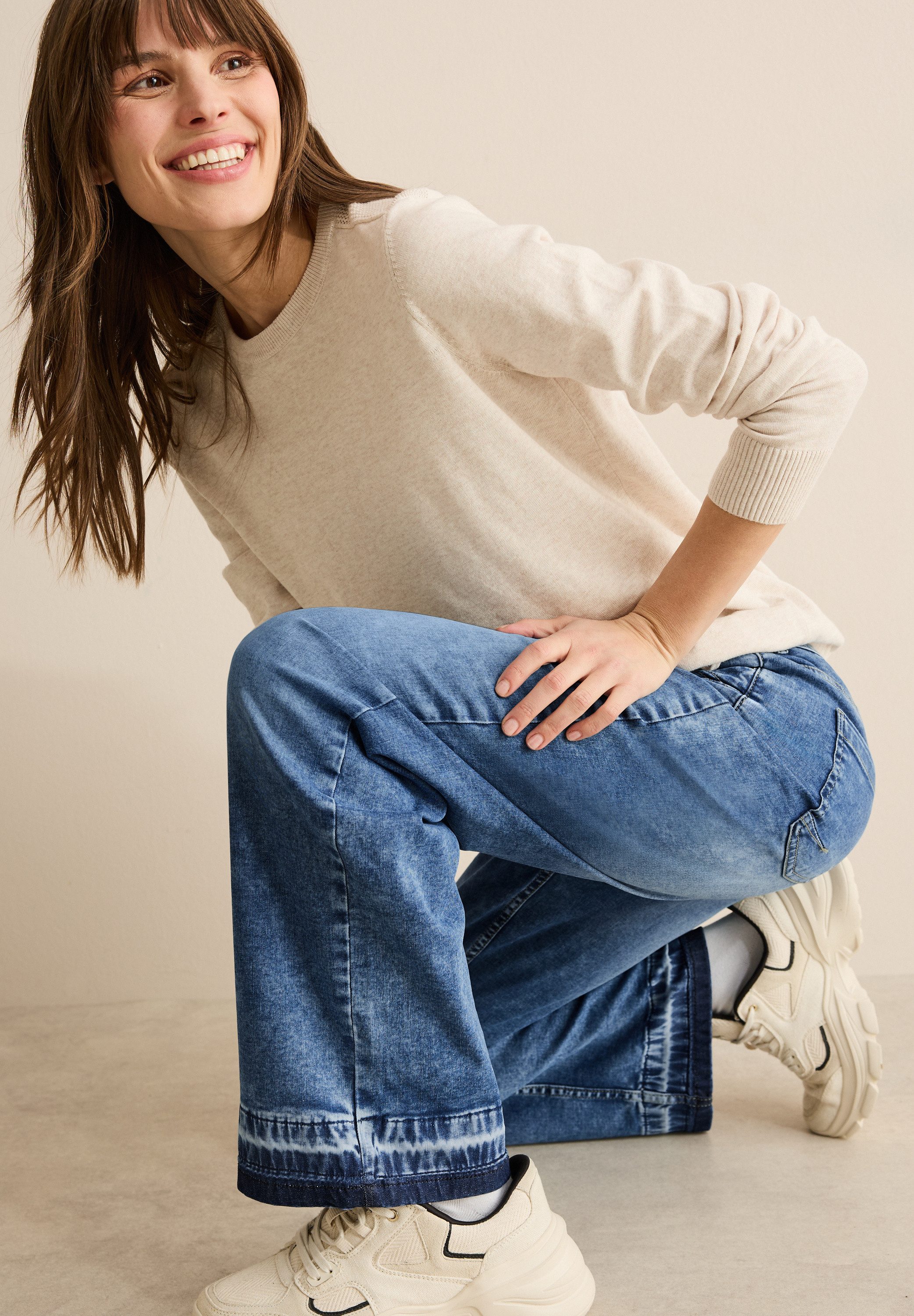 Cecil 5-pocket jeans Style Neele met wijdvallende pijpen
