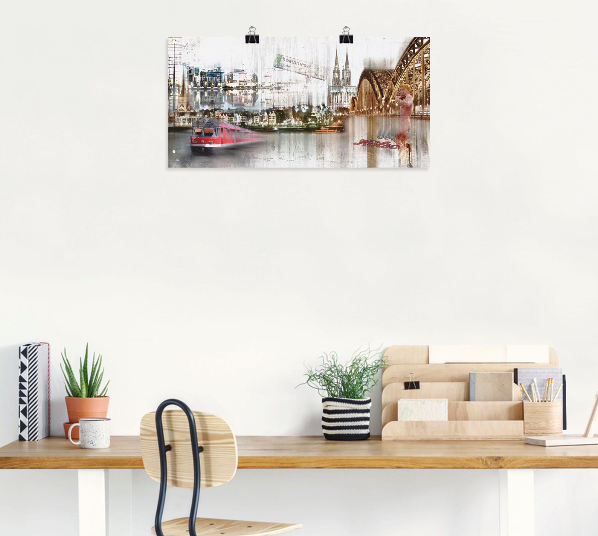 Artland Artprint Keulen Skyline collage I als artprint op linnen, poster in verschillende formaten maten