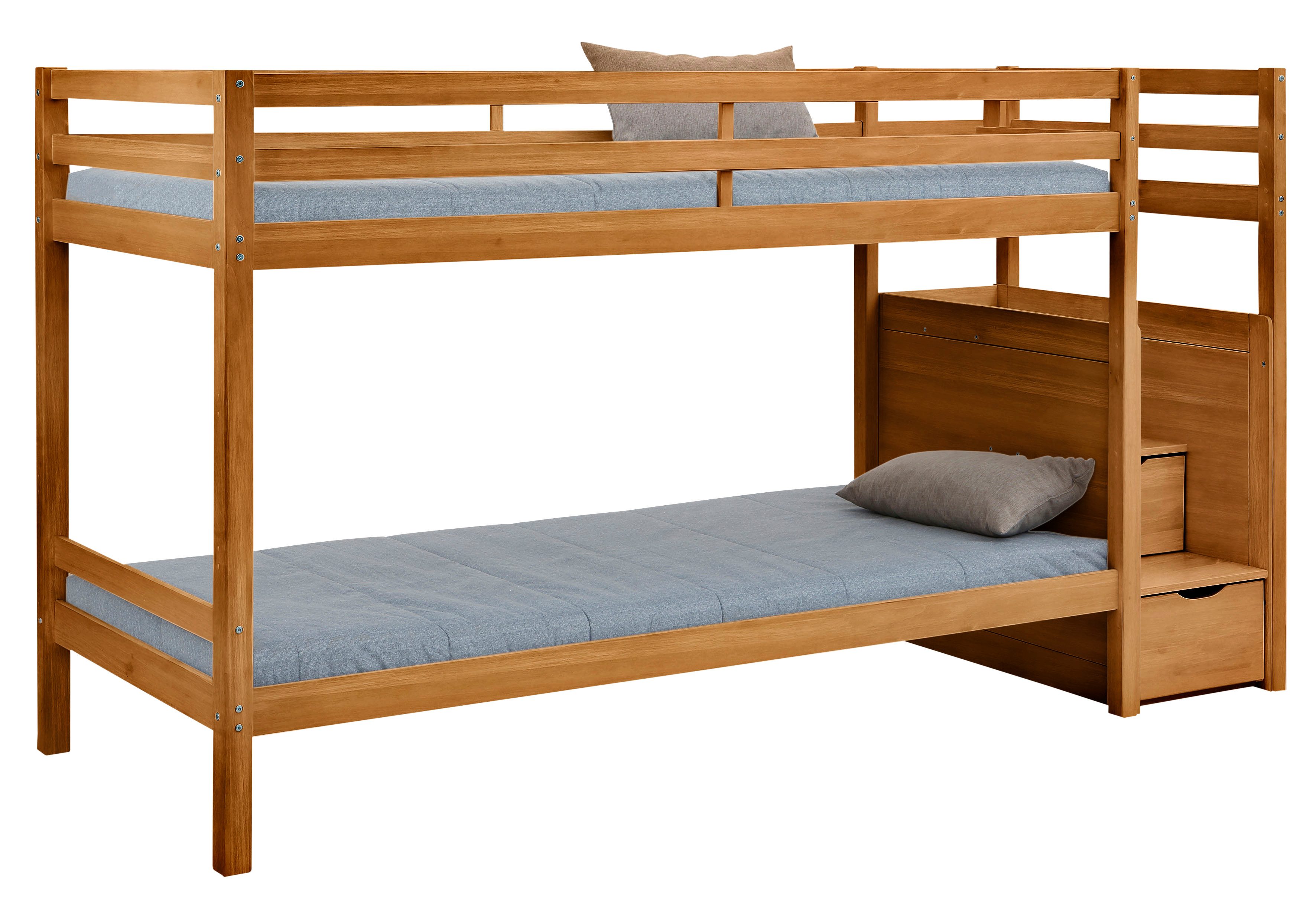 Lüttenhütt Stapelbed Alpi, draagvermogen 250 KG! Grenenhout, stapelbed, inclusief lattenbodem, ligoppervlak 90x200 cm