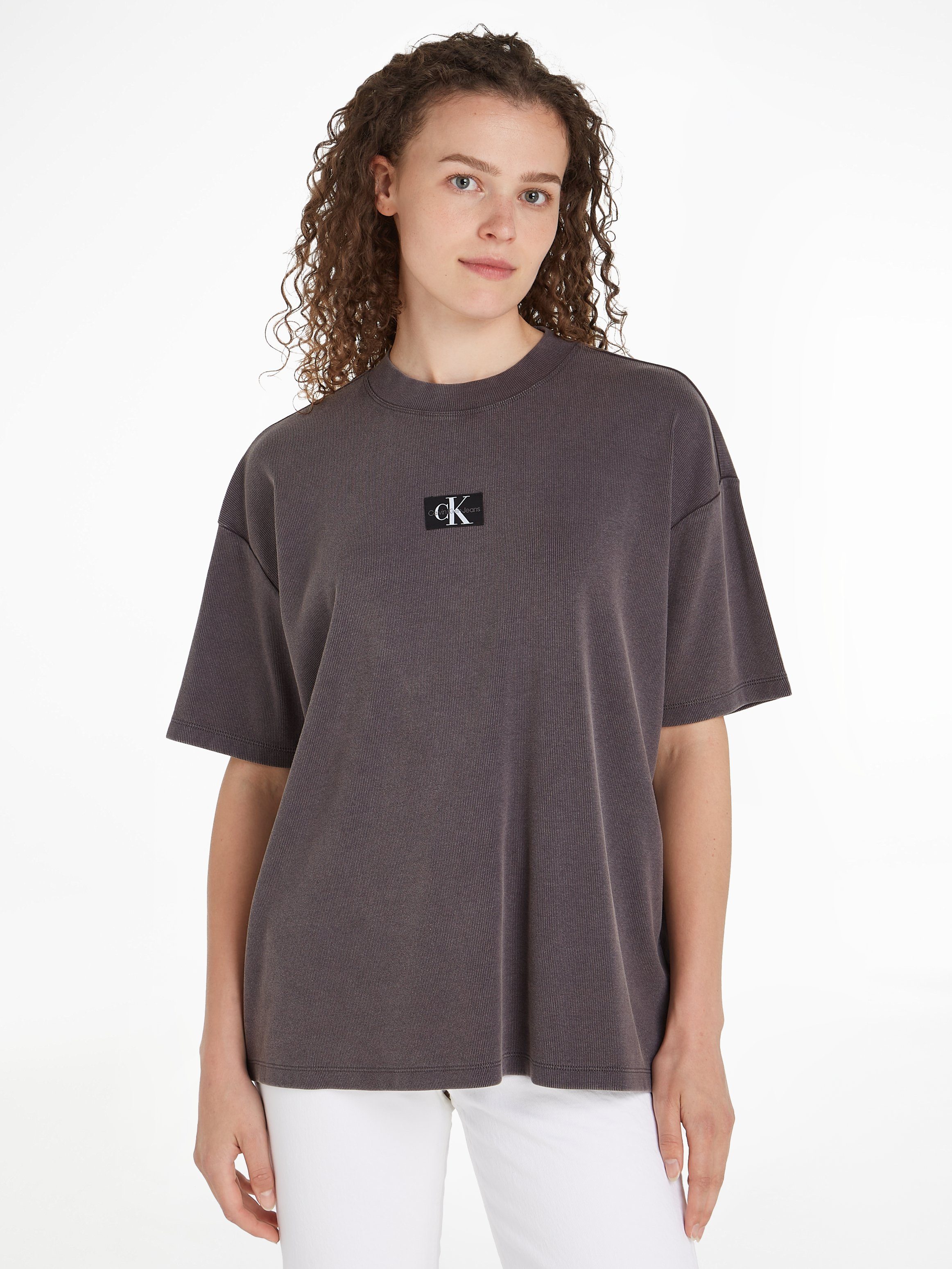 Calvin Klein T-shirt WASHED RIB LABEL BOYFRIEND TEE
