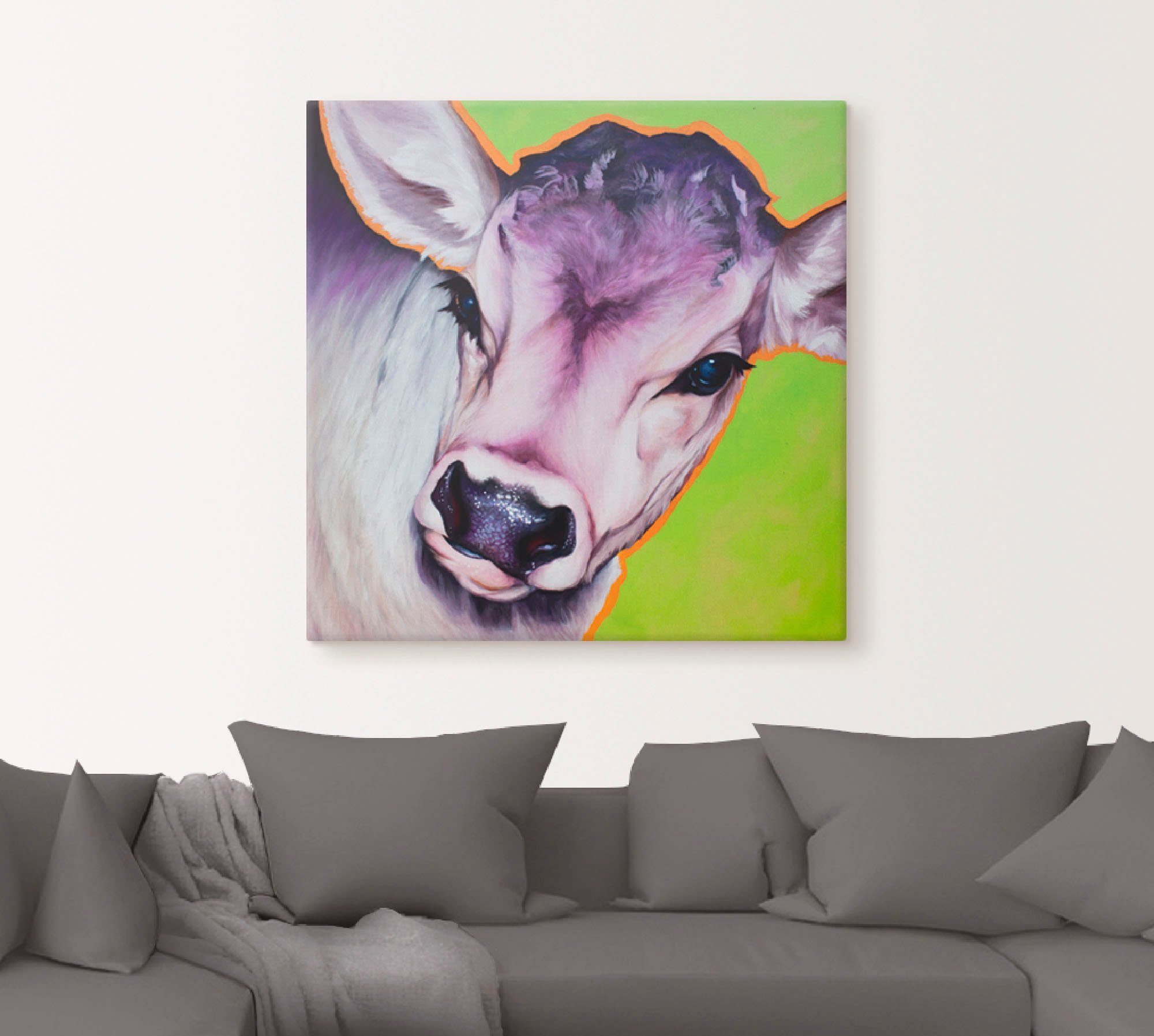 Artland Artprint op linnen Koe Pretty Betty gespannen op een spieraam