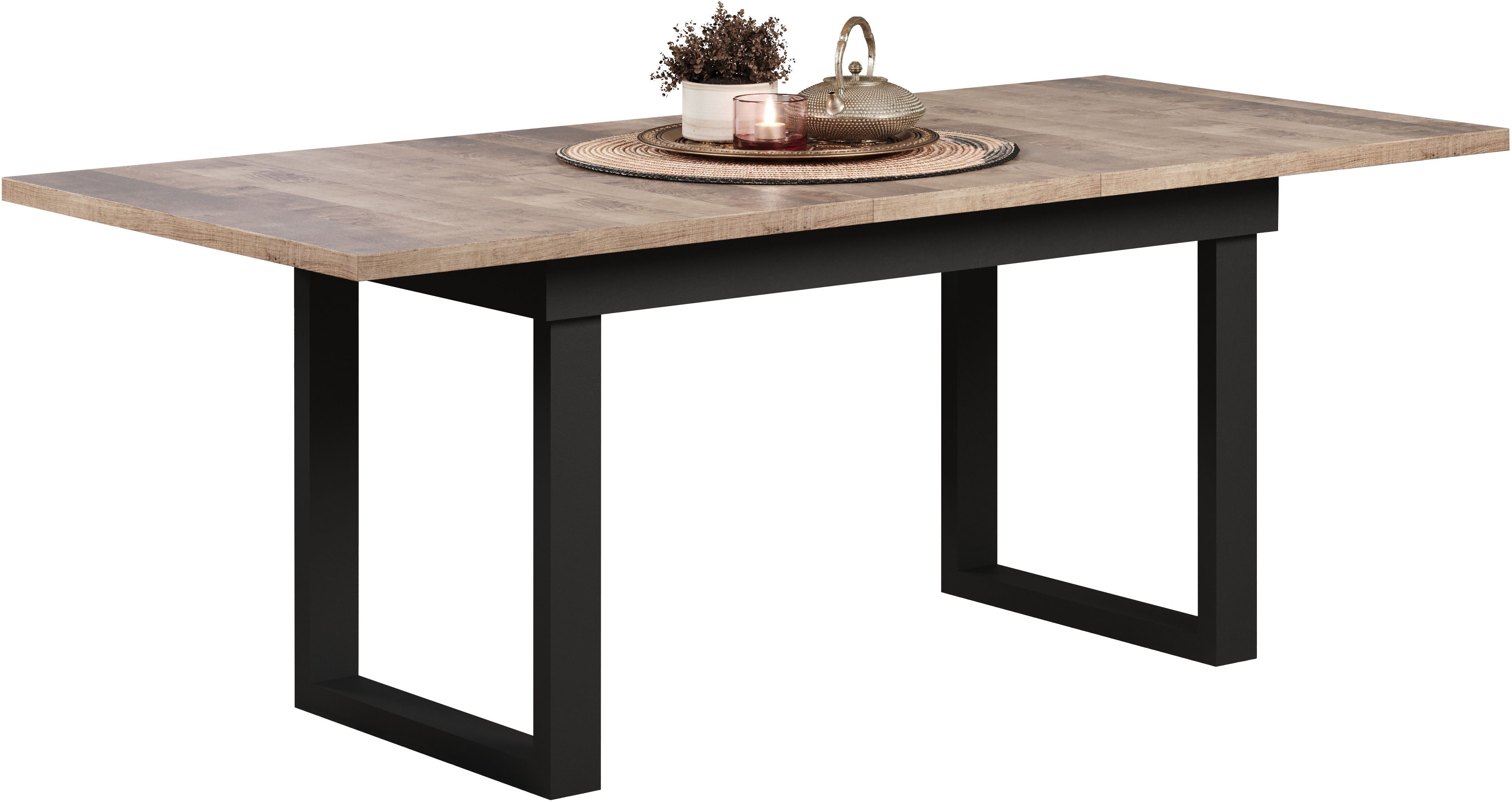 INOSIGN Eettafel Valencia Synchro-uitvoering, metalen runners, uitschuifbaar tot 200 cm