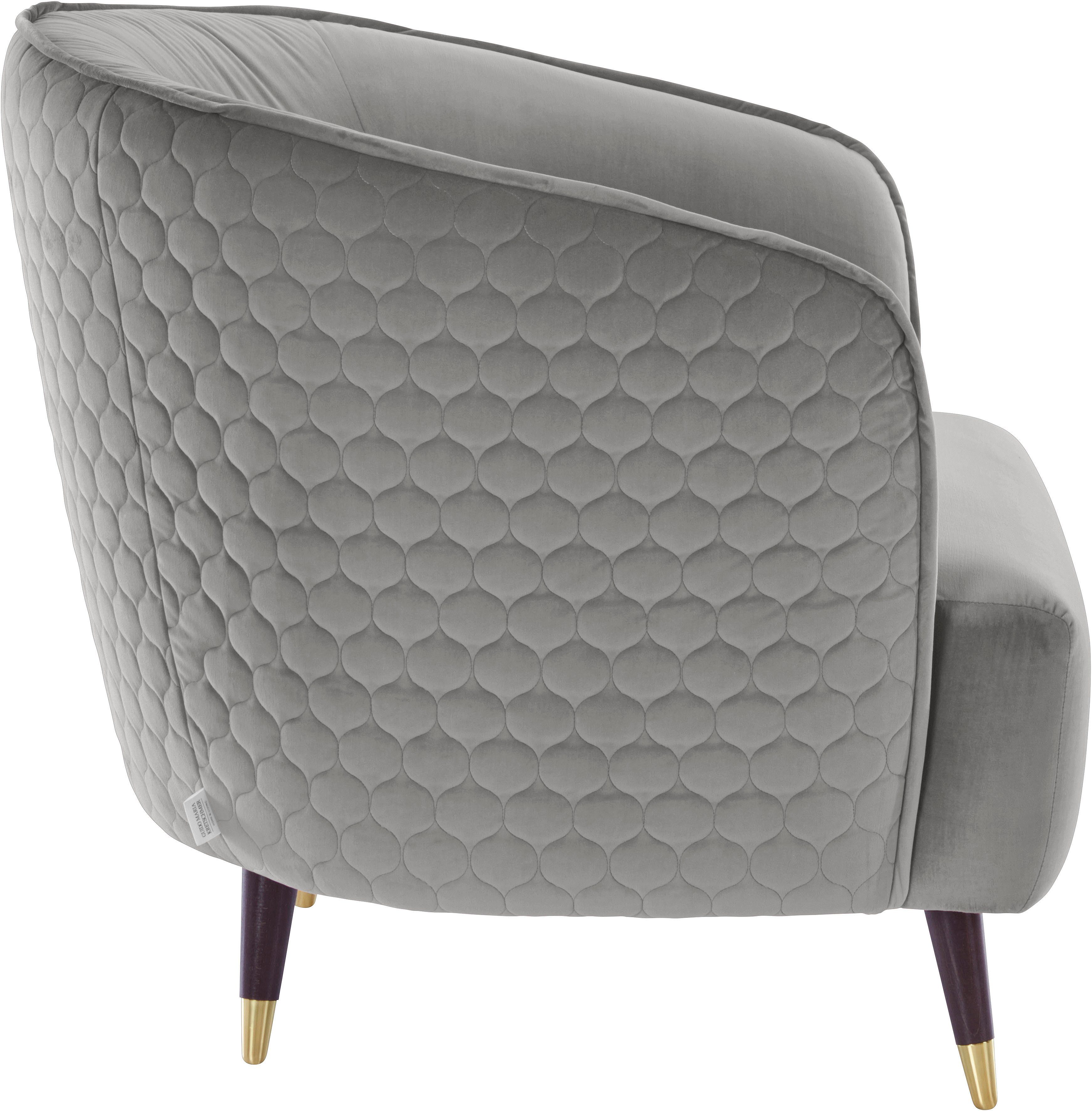 Home affaire Fauteuil Oradea cocktailstoel met elegante stiksels op achterzijde van de rugleuning