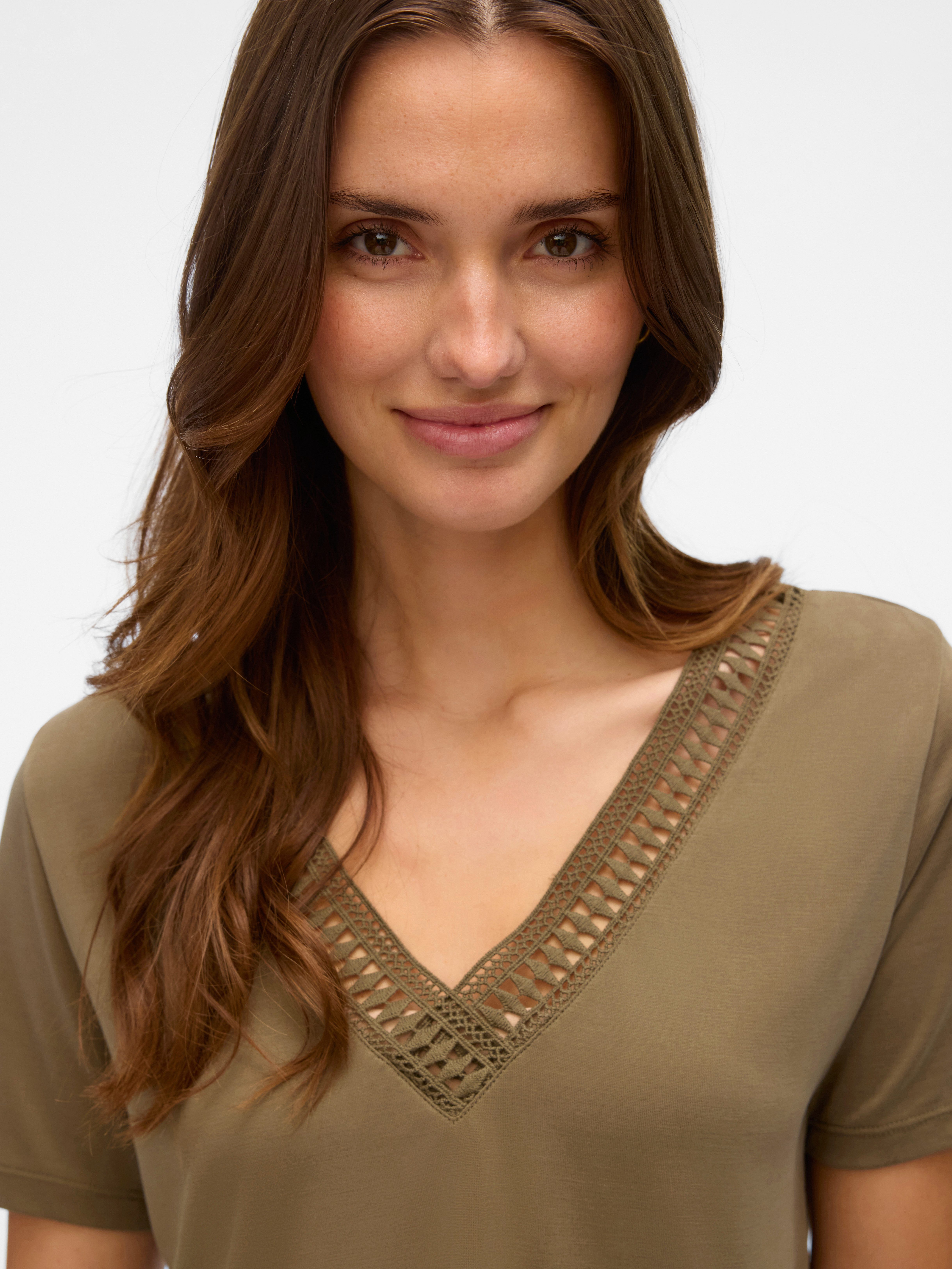 Vero Moda Shirt met korte mouwen VMSAVANNAH LACE 2-WAY SS TOP JRS