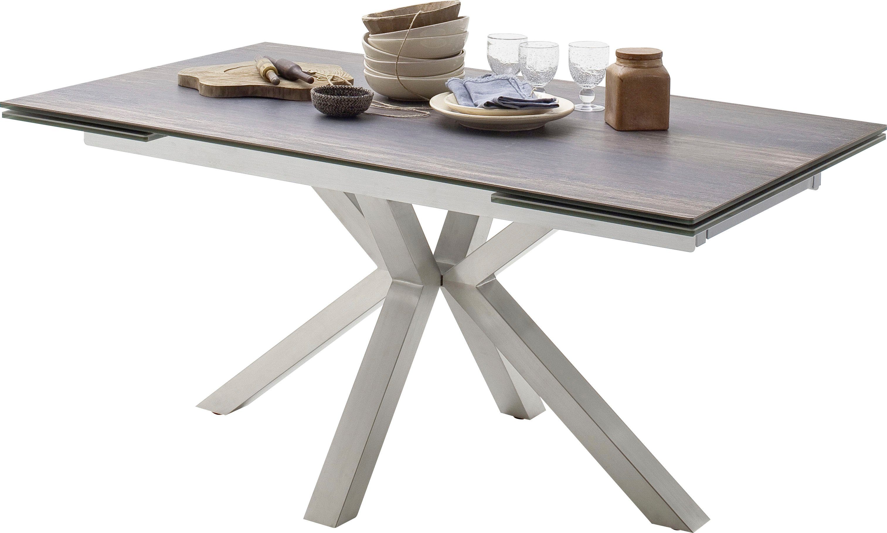 MCA furniture Eettafel Nagano Eettafel glas-keramiek met uittrekbaar deel aan de kopse kant