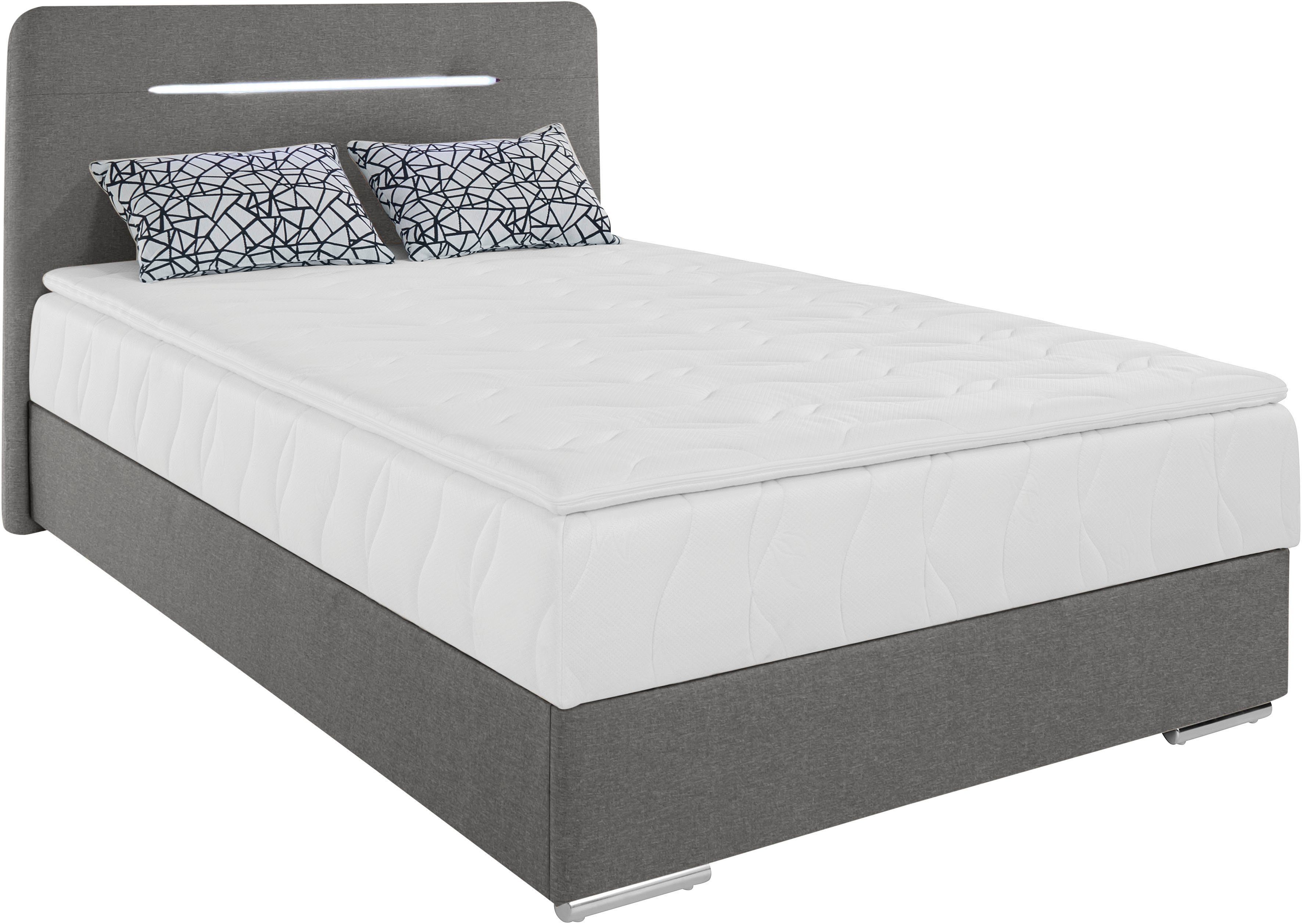 COTTA Boxspring Lighstar inclusief ledverlichting, topmatras, bedkist en sierkussen
