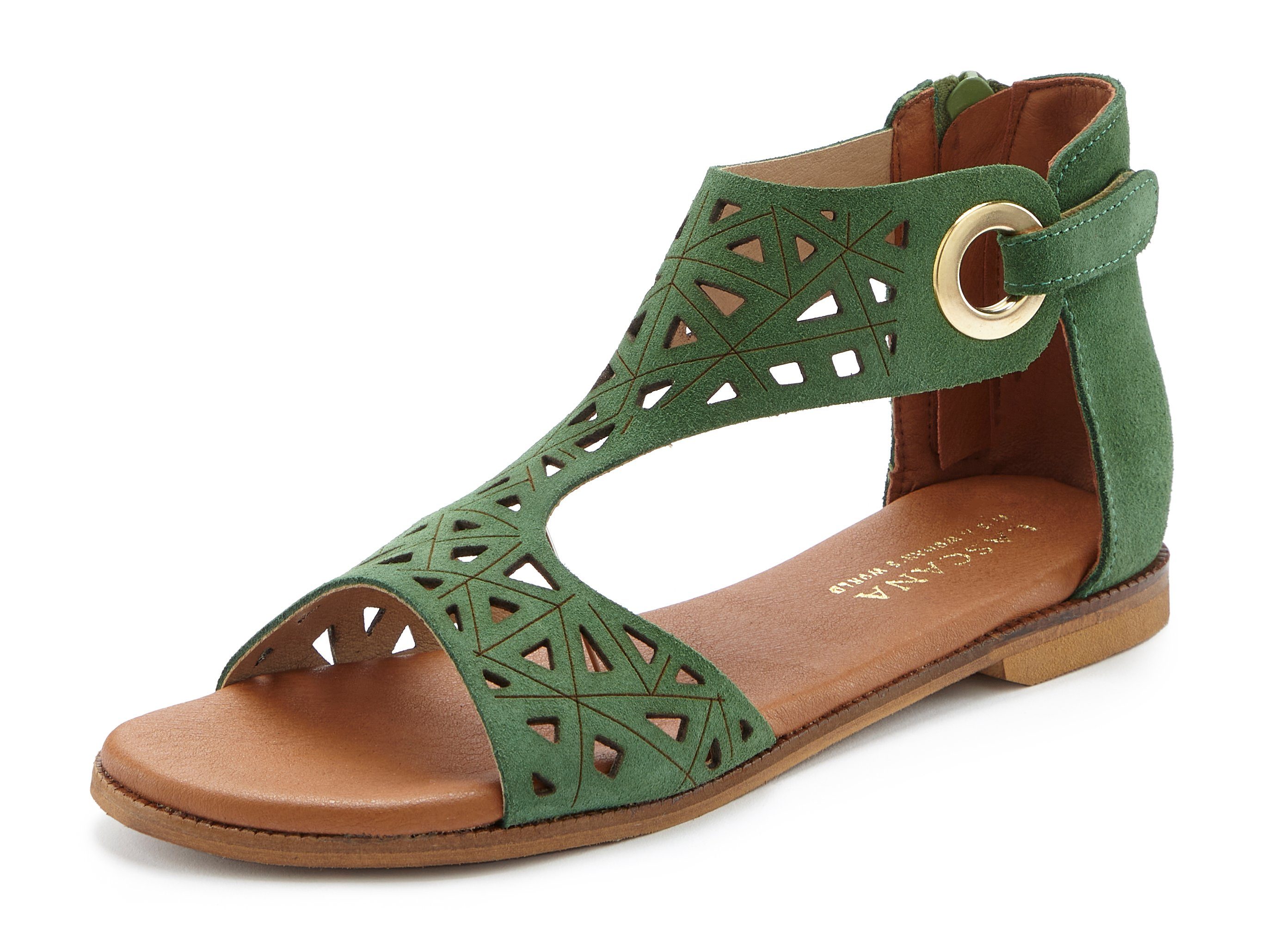 Lascana Sandalen Zomerschoen Sandalette, zomerschoen van hoogwaardig leer met uitsparingen
