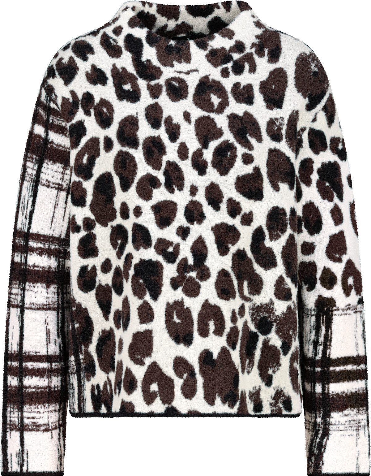 Monari Gebreide trui Regular fit met staande kraag