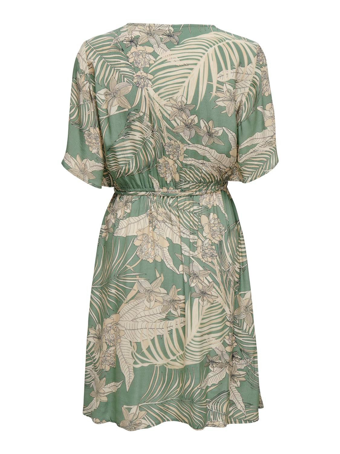 Only Gedessineerde jurk ONLPALINA LIFE 2/4 WRAP DRESS PTM