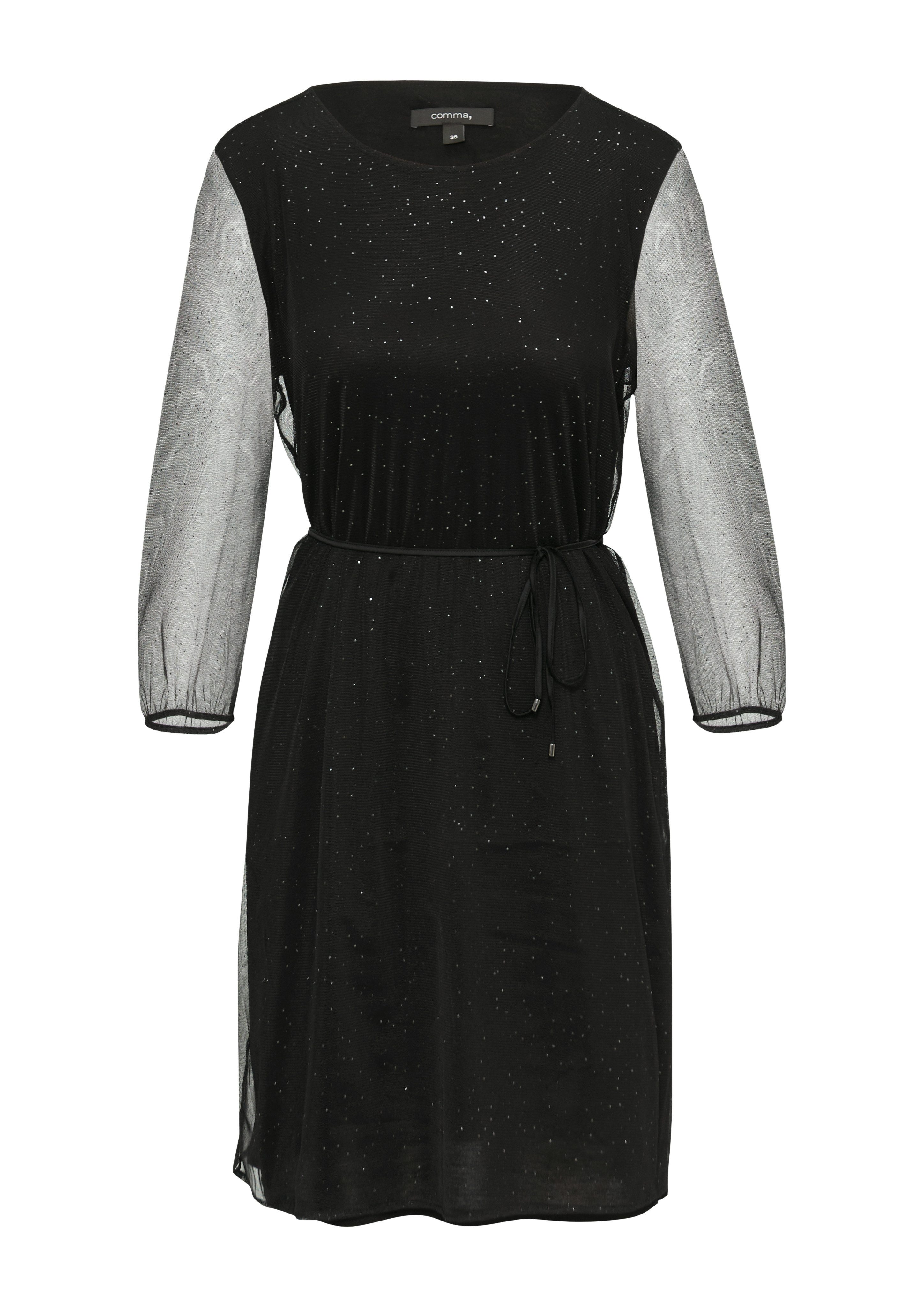 Comma Meshjurk met glitterdetails