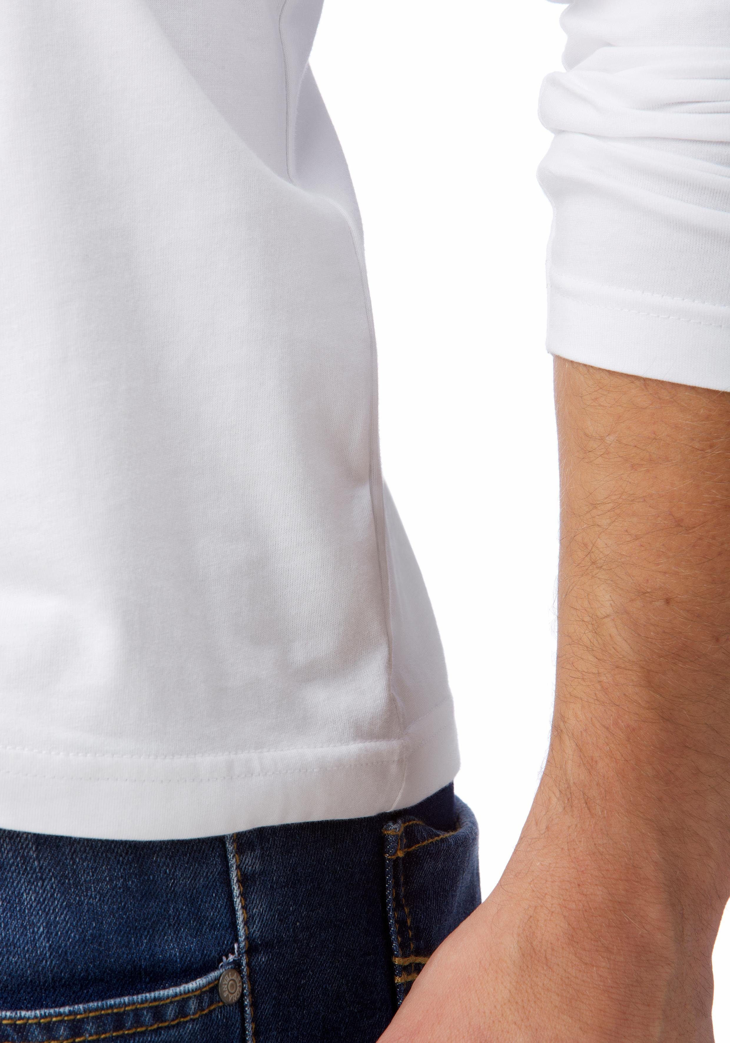 Man's World Shirt met lange mouwen Nieuwe kleur ! Lange mouwen, effen, van katoen, in 3-pack (3-delig, Set van 3)