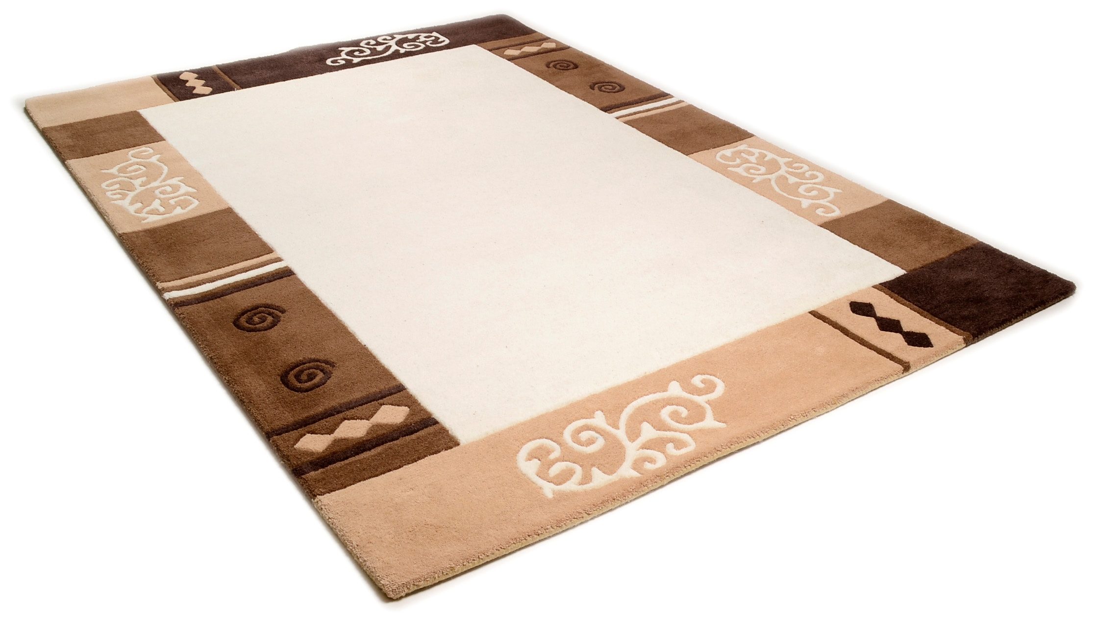 THEKO Wollen kleed AMBADI zuiver scheerwol, handgetuft, met randdessin, modern