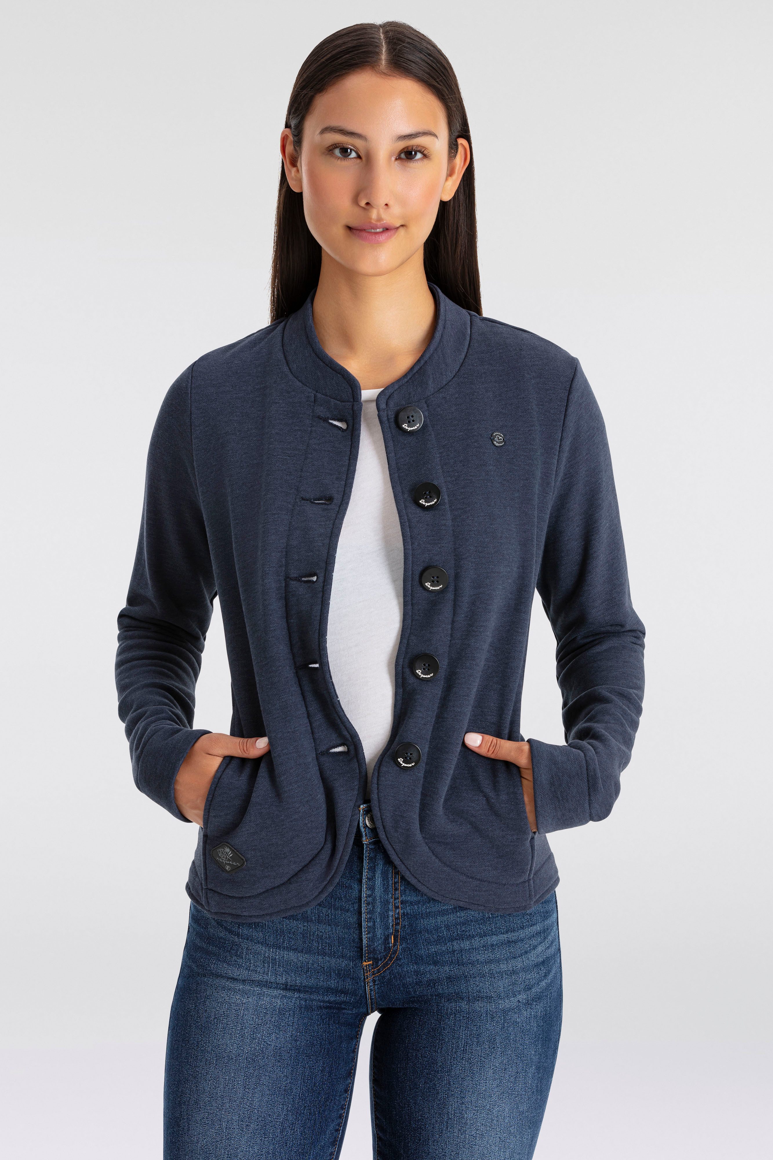 Ragwear Sweatvest AVALINA O maritieme sweatblazer met contrastdetails