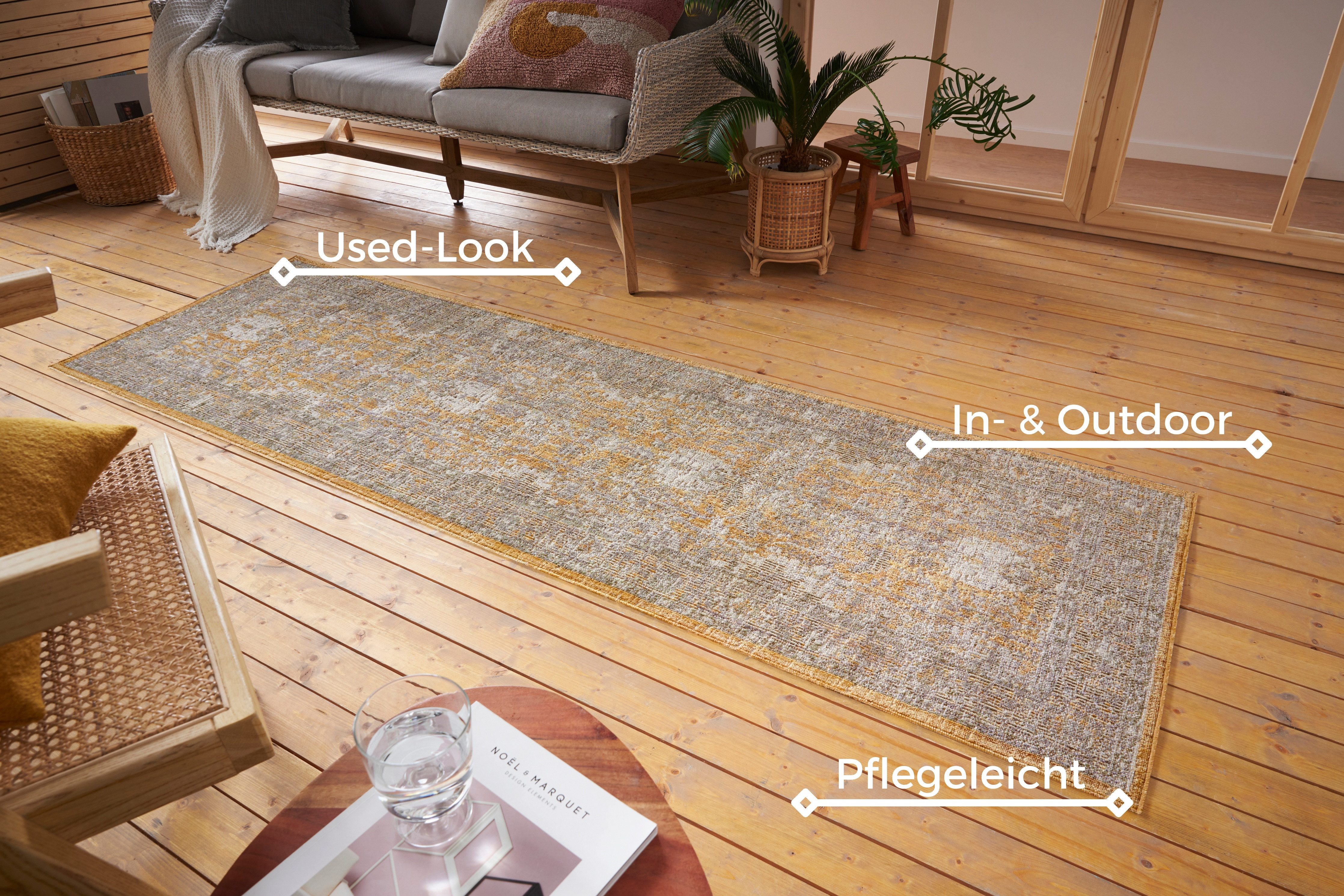 NORTHRUGS Vloerkleed LUXOR In-& outdoor, loper, weerbestendig, balkon, woonkamer, oriënt