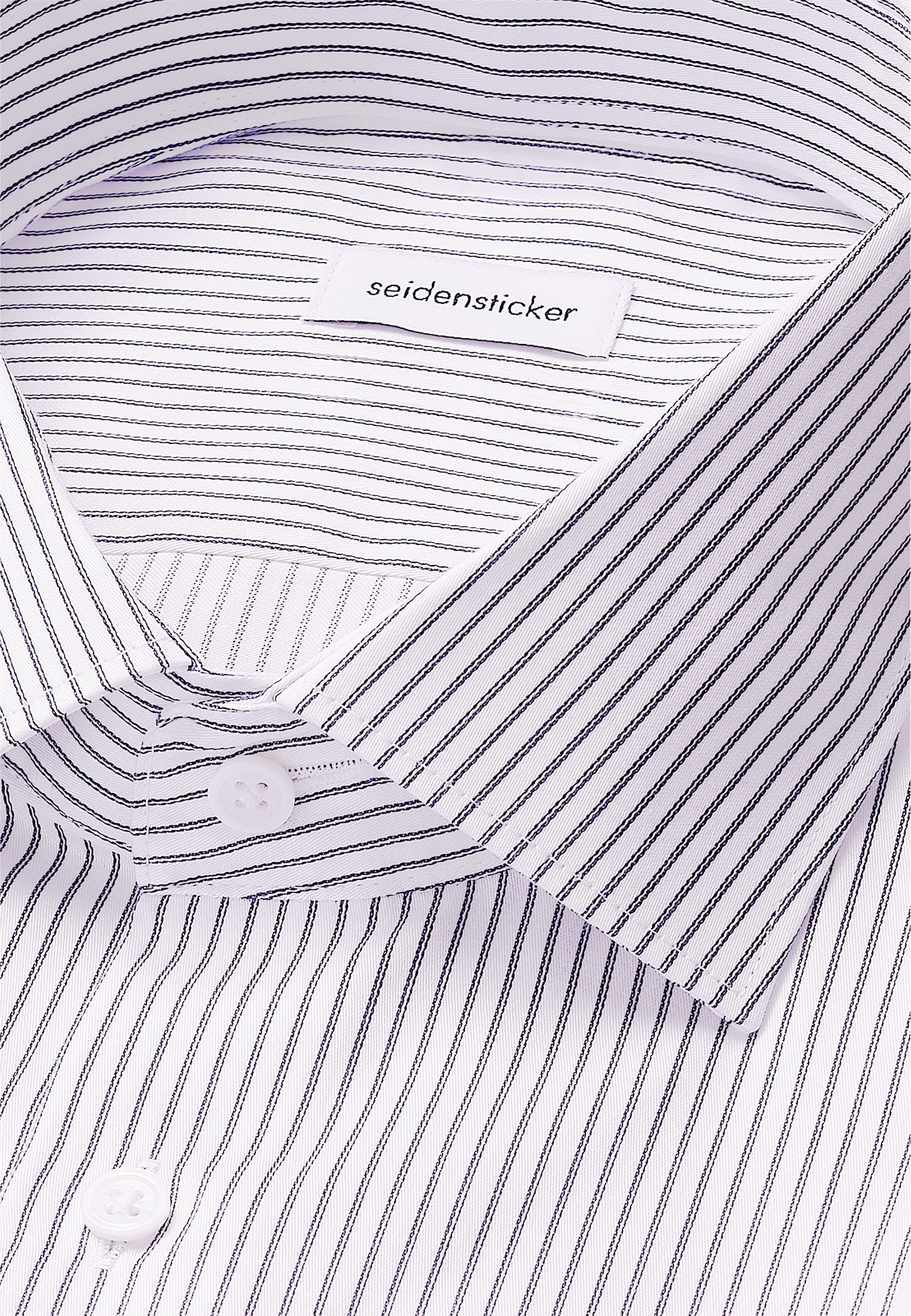 seidensticker Businessoverhemd Zwarte roos Slim 1/1 Kent kraag gestreept