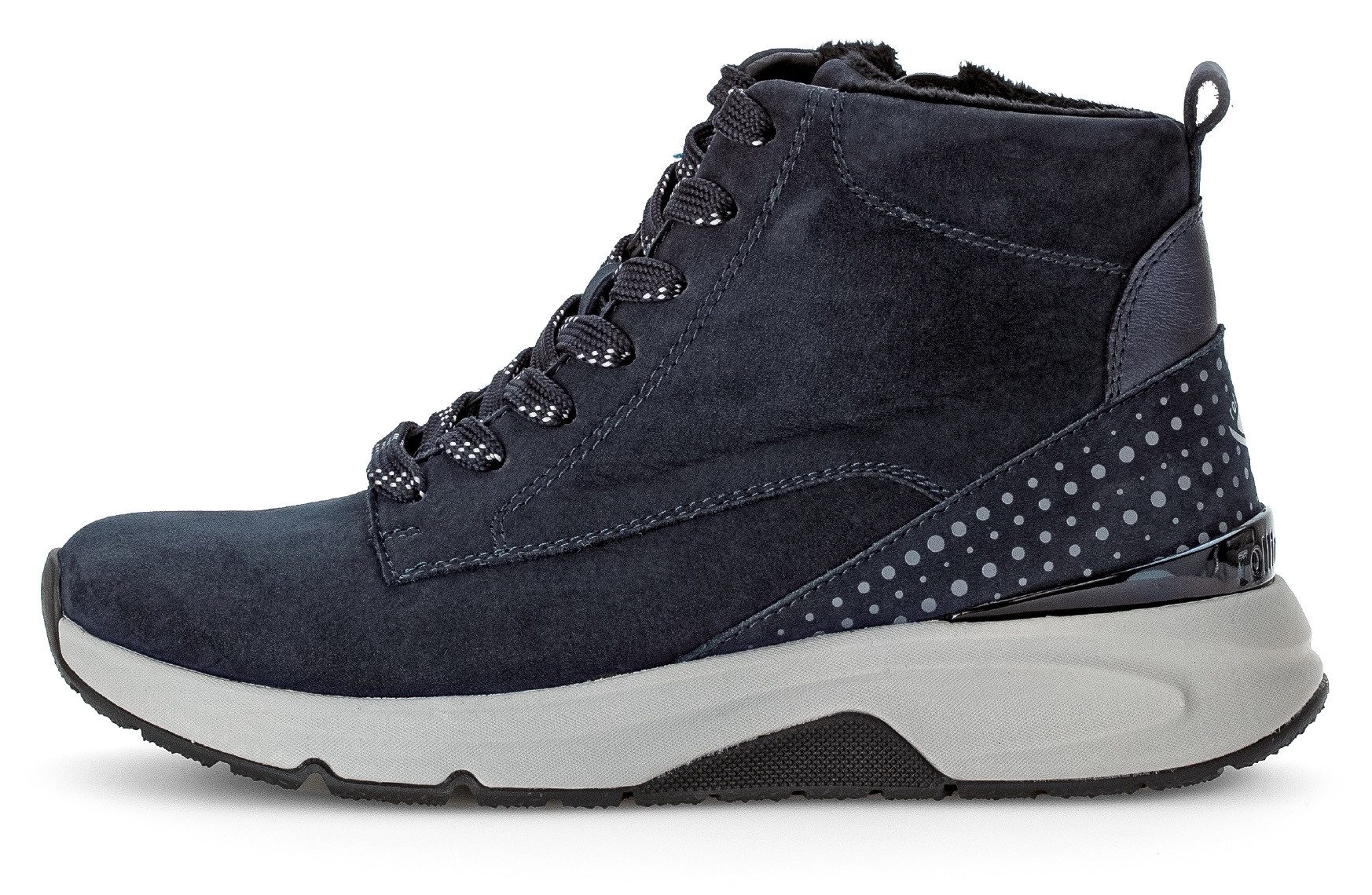 Gabor Rollingsoft Veterschoenen , sleehak, vrijetijdsschoen, high-top sneaker, label op de hiel