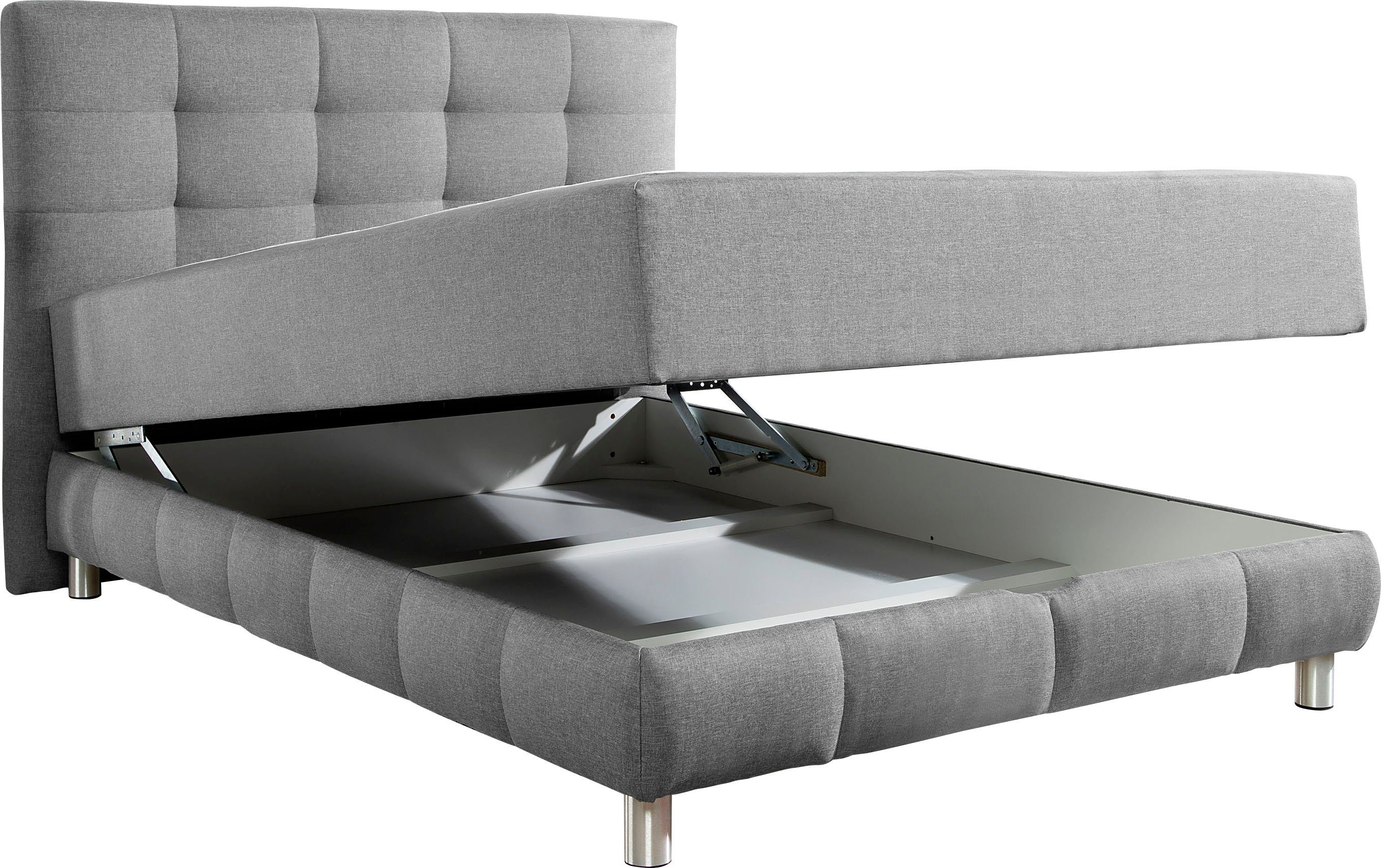 INOSIGN Boxspring Vaasa inclusief bedlade & topper, xxl-uitvoering, extra lengte 220 cm