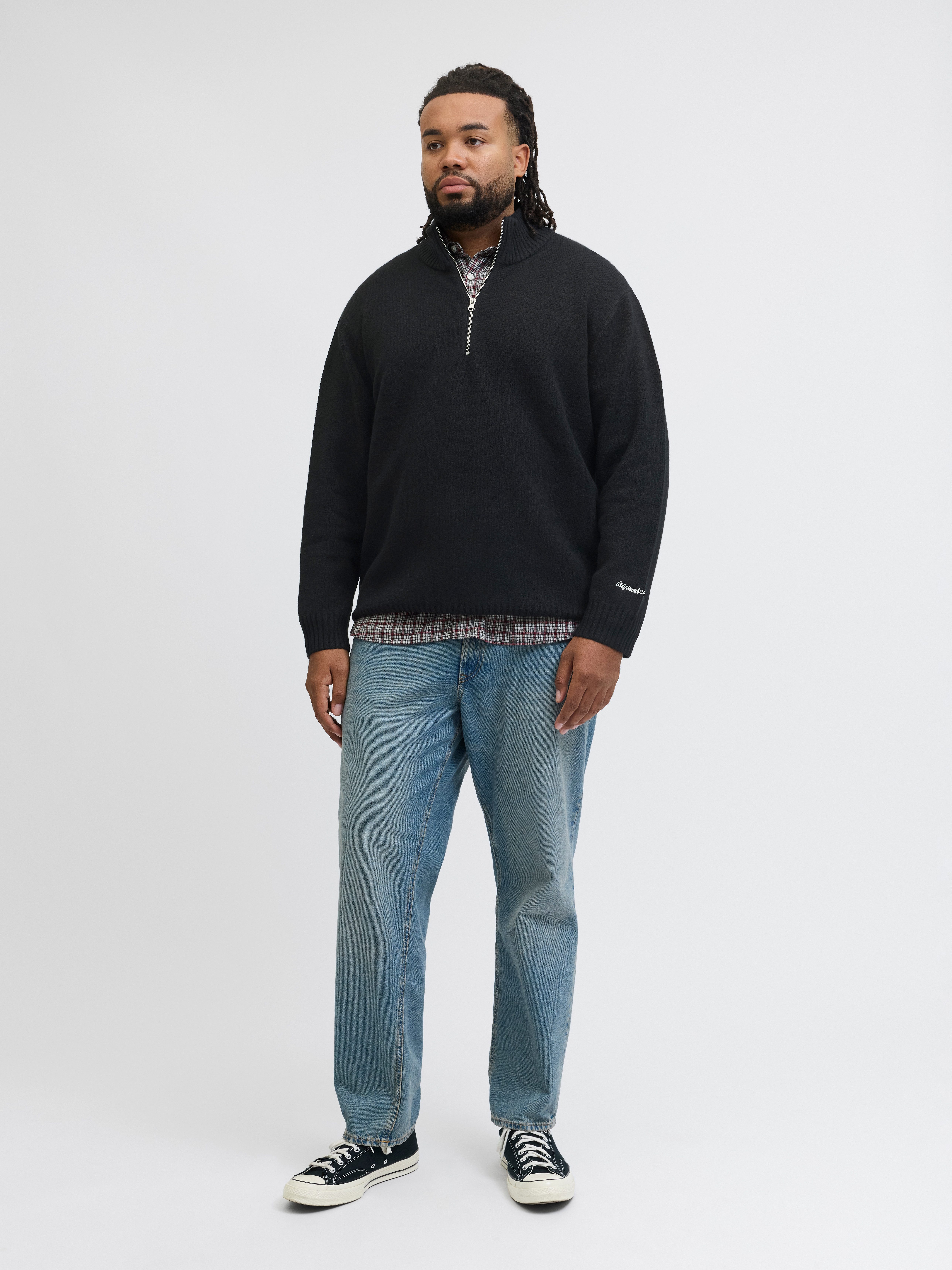 Jack & Jones PlusSize Schipperstrui JORNORREBRO KNIT HALF ZIP PLS
