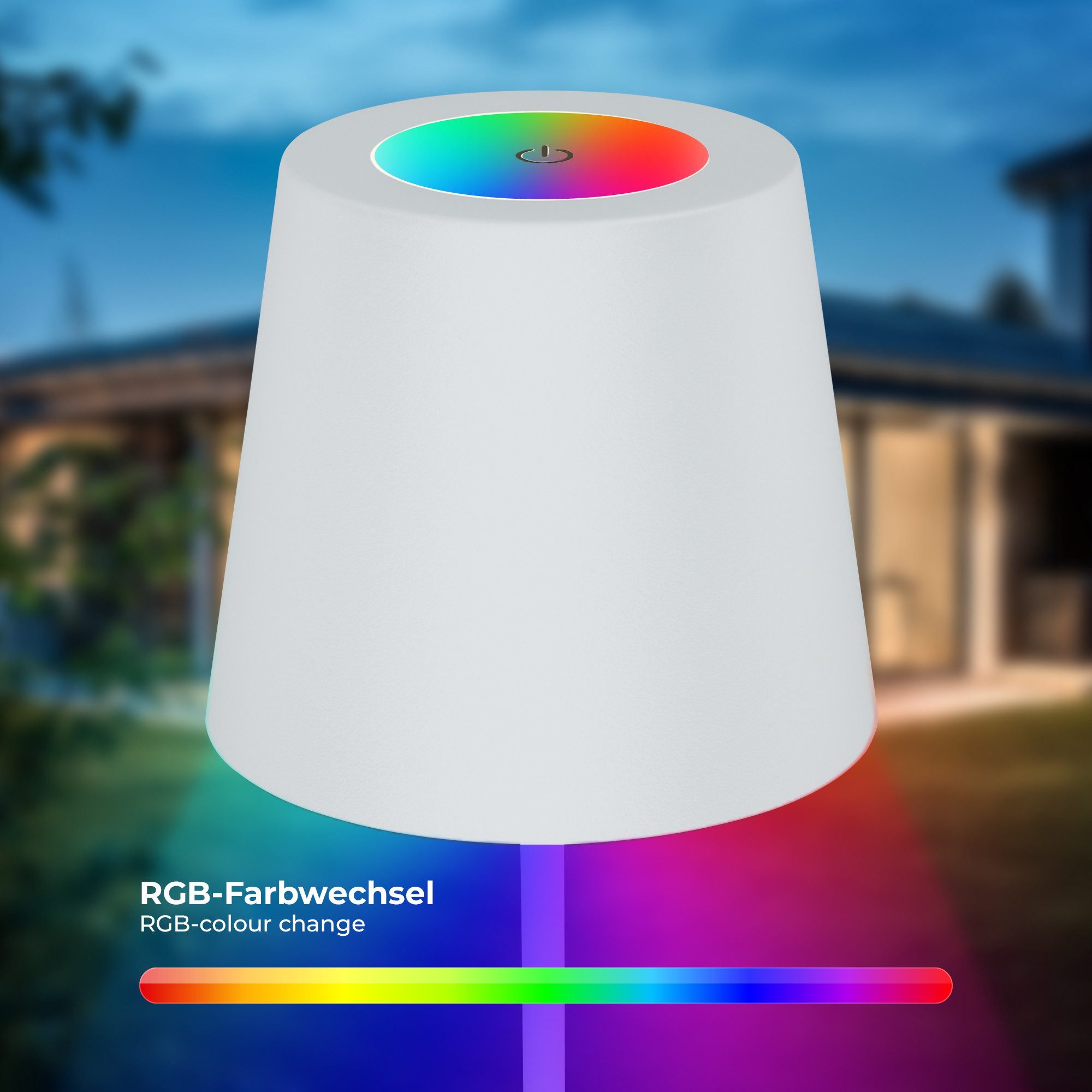 B.K.Licht Tafellamp voor buiten BK_TL1594 Accu LED tafellamp, 3-niveau touchdimmer, met USB 2.700 k, 200 lm, 2,5w, ip44, 12h brandduur, 36 x 10,5 cm, wit (1 stuk)