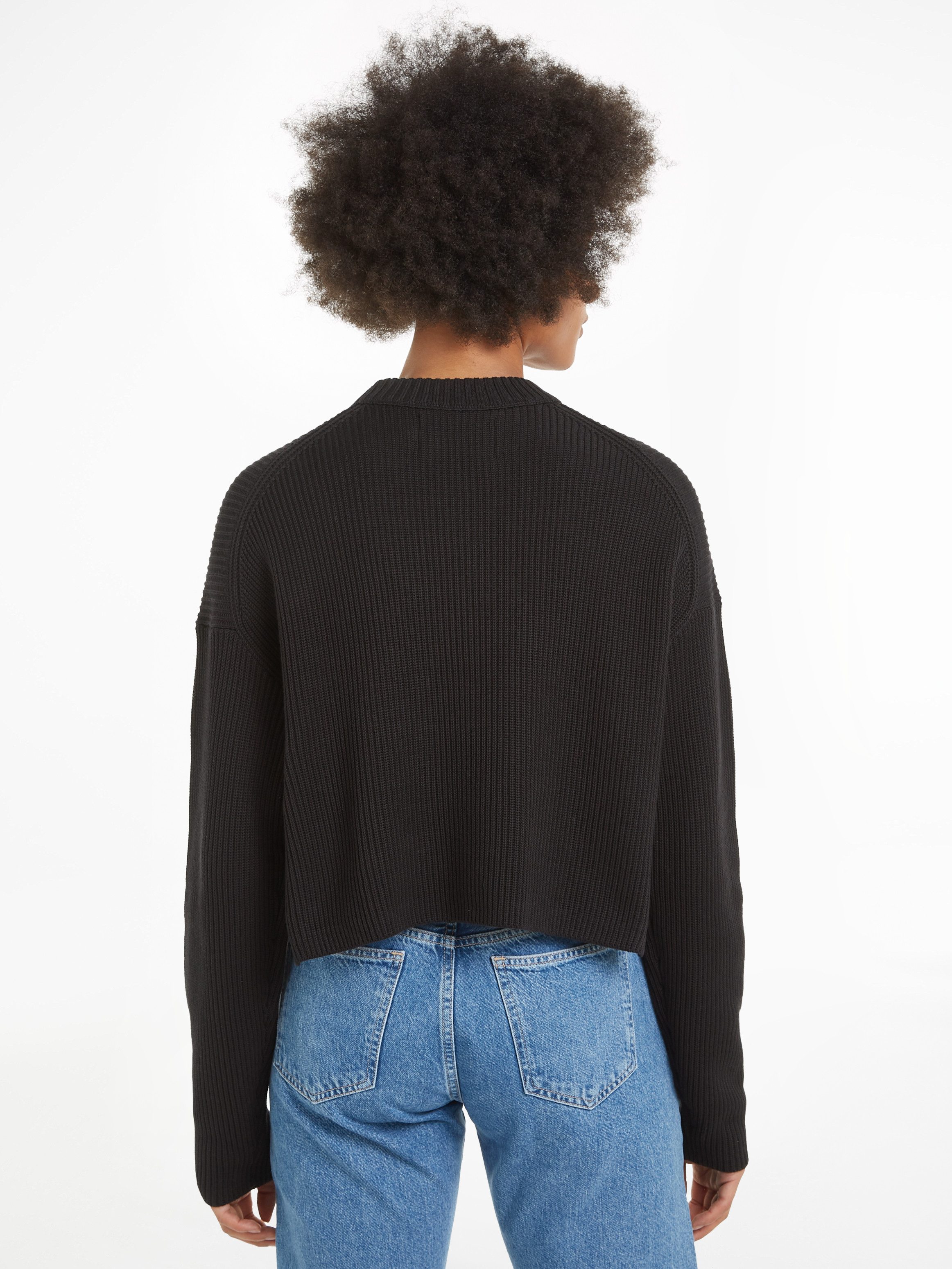 Calvin Klein Trui met staande kraag LOGO INTARSIA REGULAR SWEATER