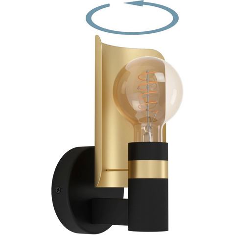 EGLO wandlamp Hayes zwart goud E27