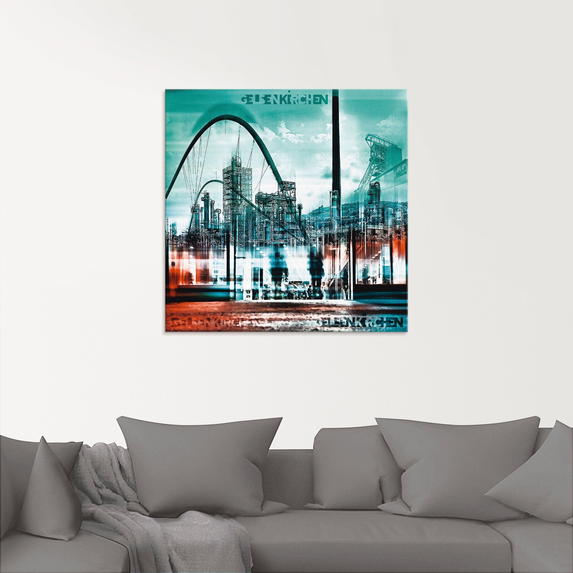 Artland Print op glas Gelsenkirchen skyline collage 02
