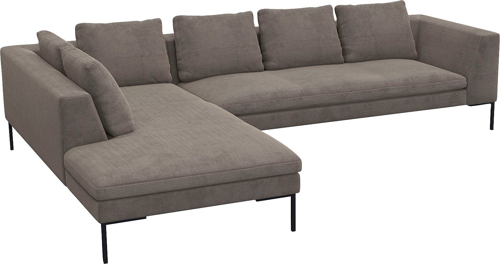 FLEXLUX Hoekbank Loano, super comfortabel zitcomfort door koudschuim in de zitting, L-vorm