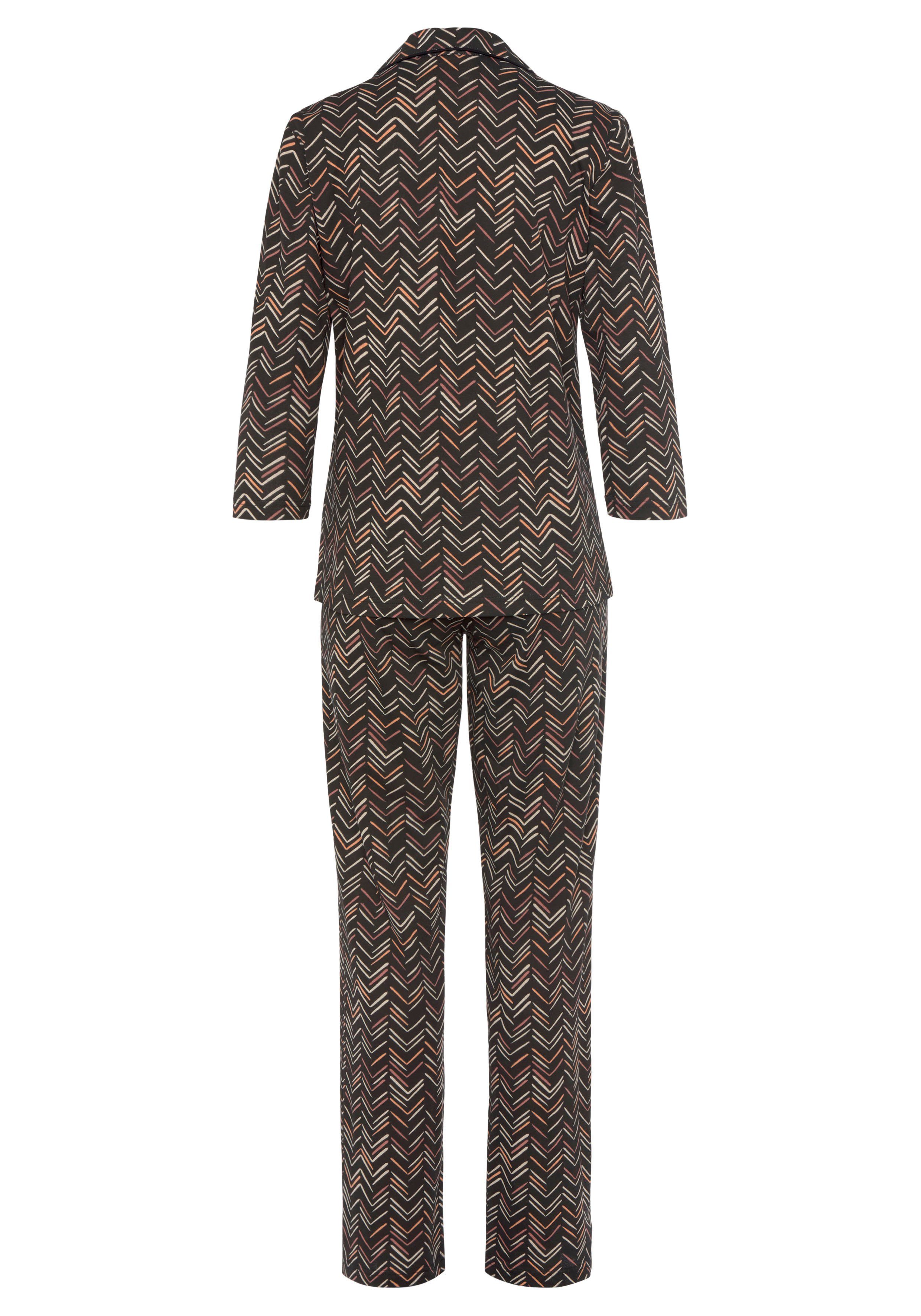 Vivance Dreams Pyjama met schilderachtig visgraatpatroon (set, 2-delig)