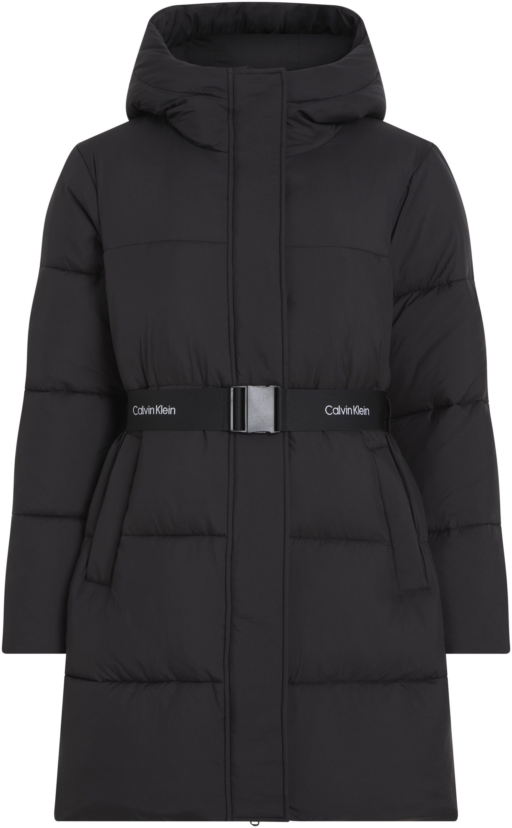 Calvin Klein Gewatteerde jas LOGO BELT LONG PUFFER