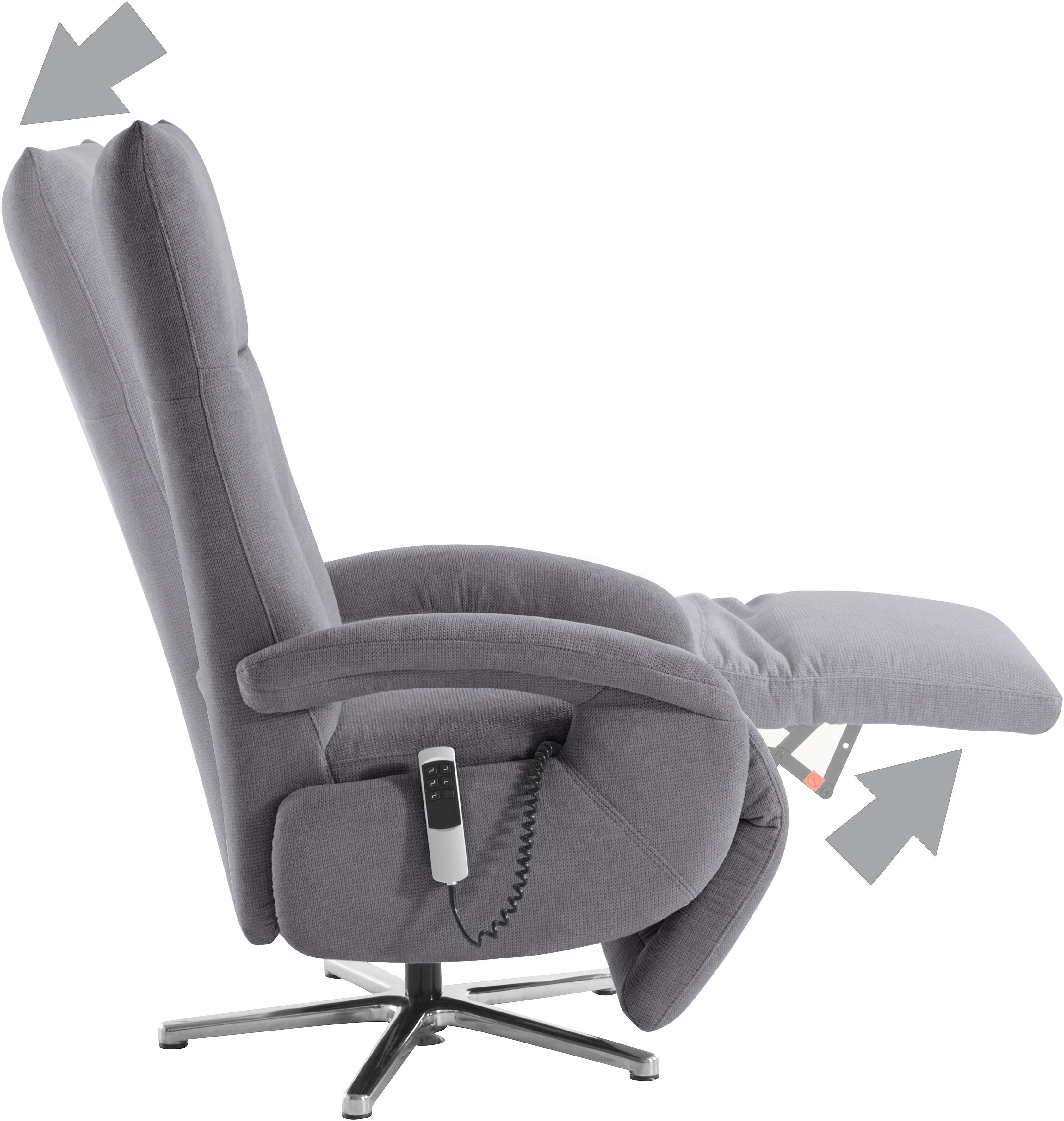 sit&more Relaxfauteuil Tycoon met verstelbare hoofdsteun en 360° draaifunctie keuze tussen handmatige of elektrische functie, ook met accu (draadloos)