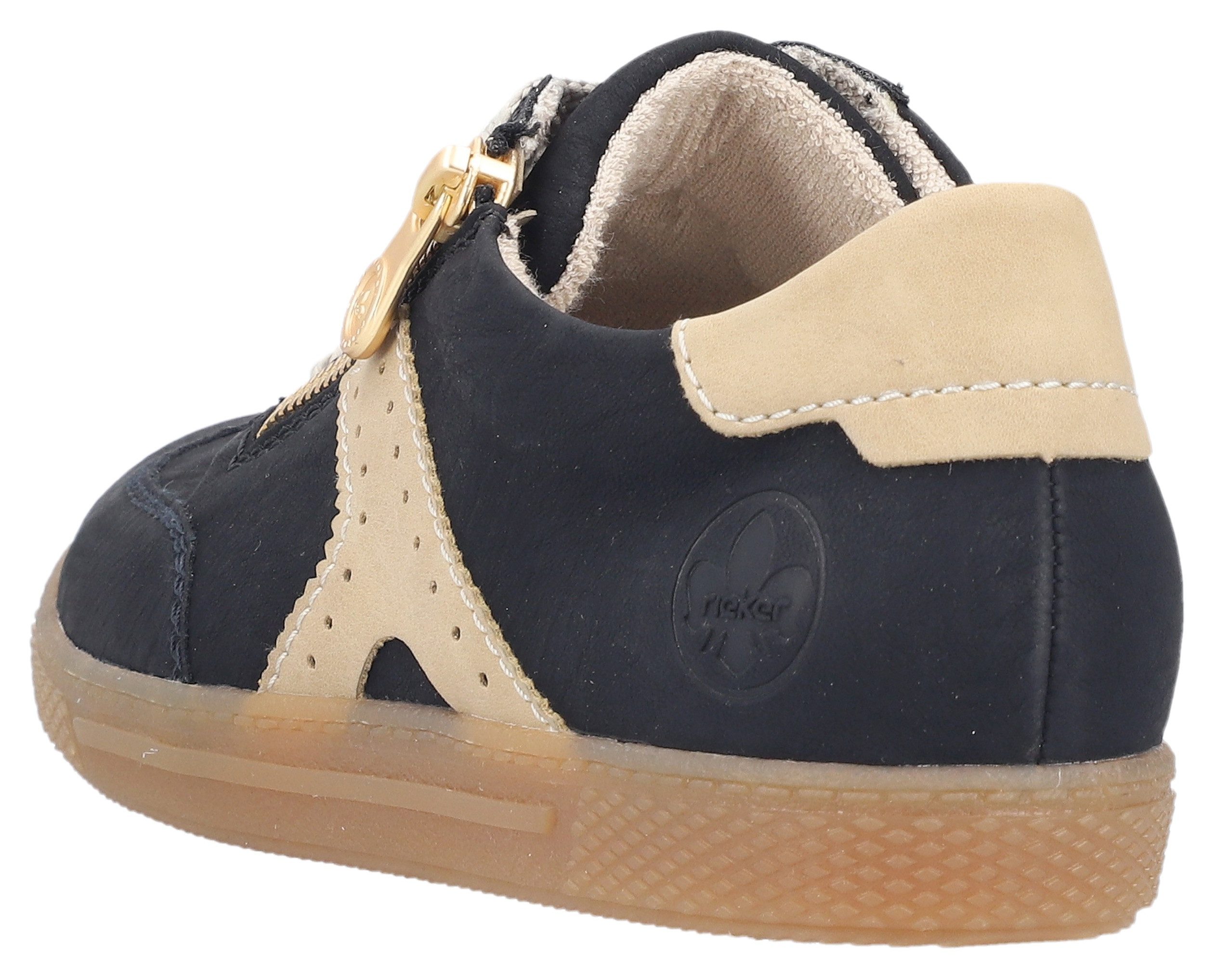 Rieker Sneakers , lage schoen, vrijetijdsschoen, veterschoen met ritssluiting