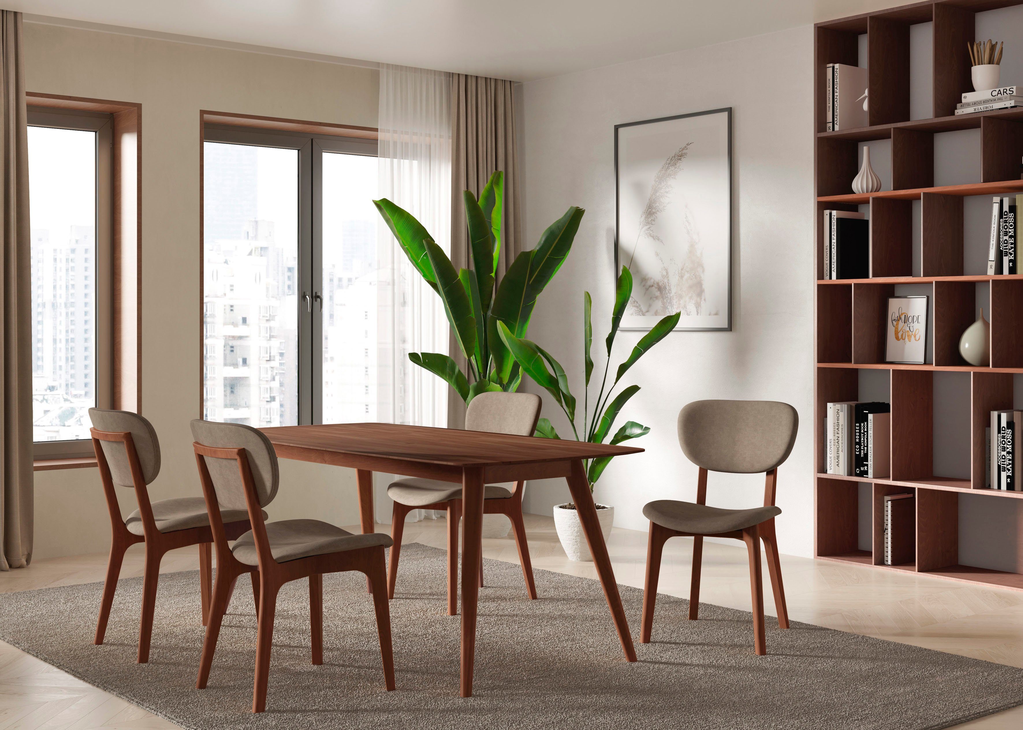 INOSIGN Stoel COZY Made in Italy Frame in beuken, kersen- of notenhout, massief hout, designstoel (set, 2 stuks)