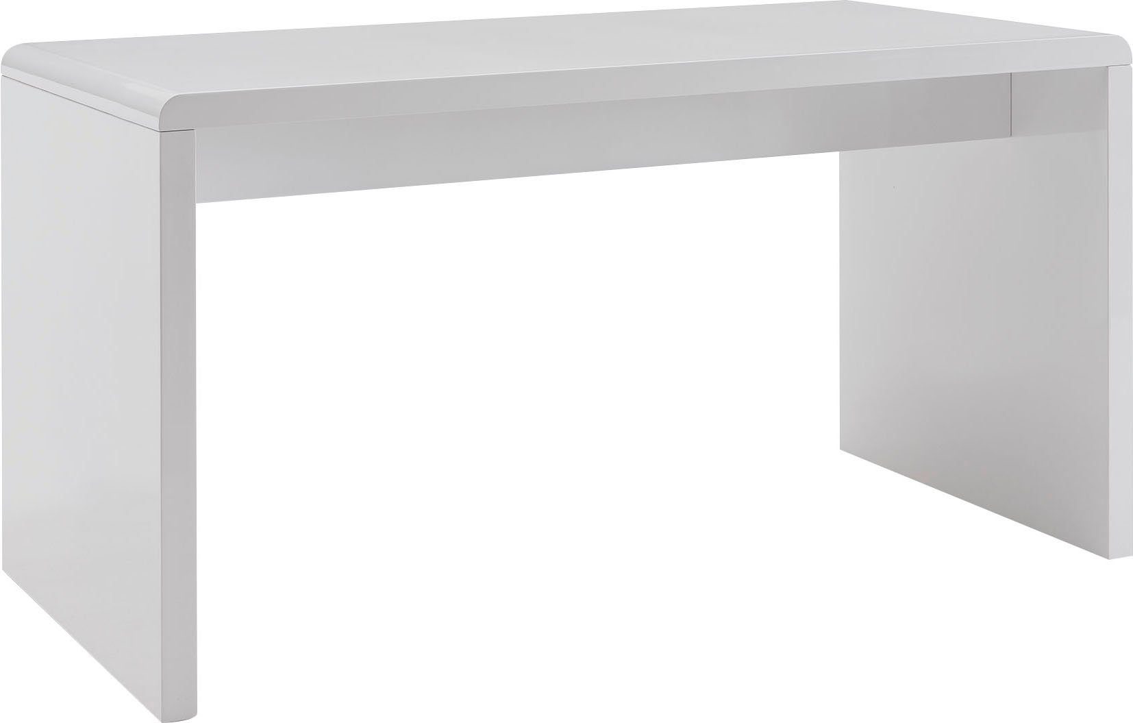 SalesFever Bureau Hoogglans-wit gelakt bureaus maat 140 cm x 75 cm x 70 cm wit