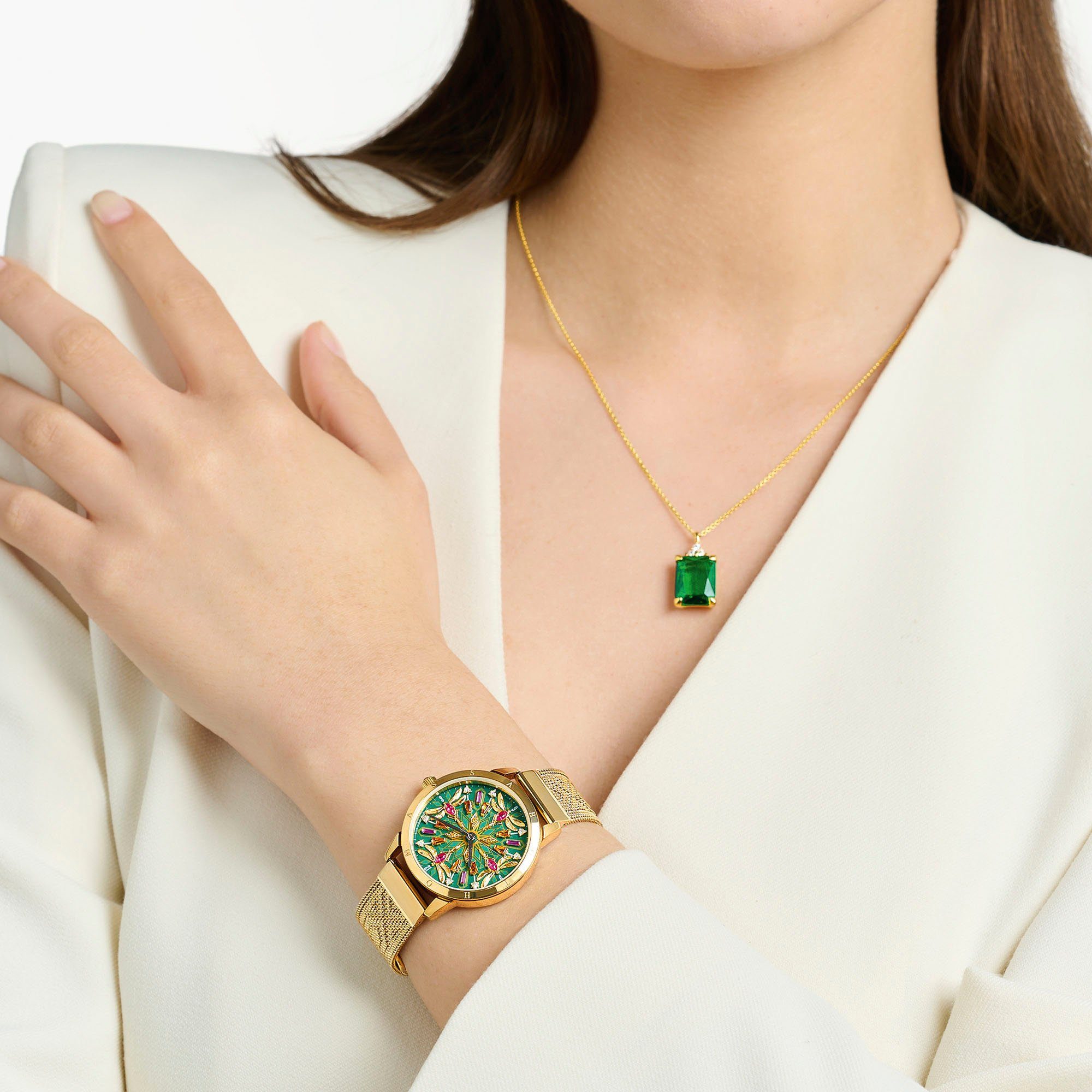 THOMAS SABO Kwartshorloge KALEIDOSKOP LIBELLE Damenuur, horloge, libelle-ontwerp, sierstenen