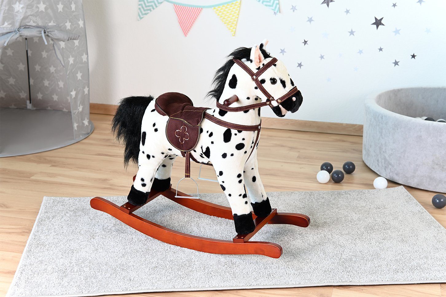 Knorrtoys® Hobbelpaard Appaloosa met geluidsfunctie