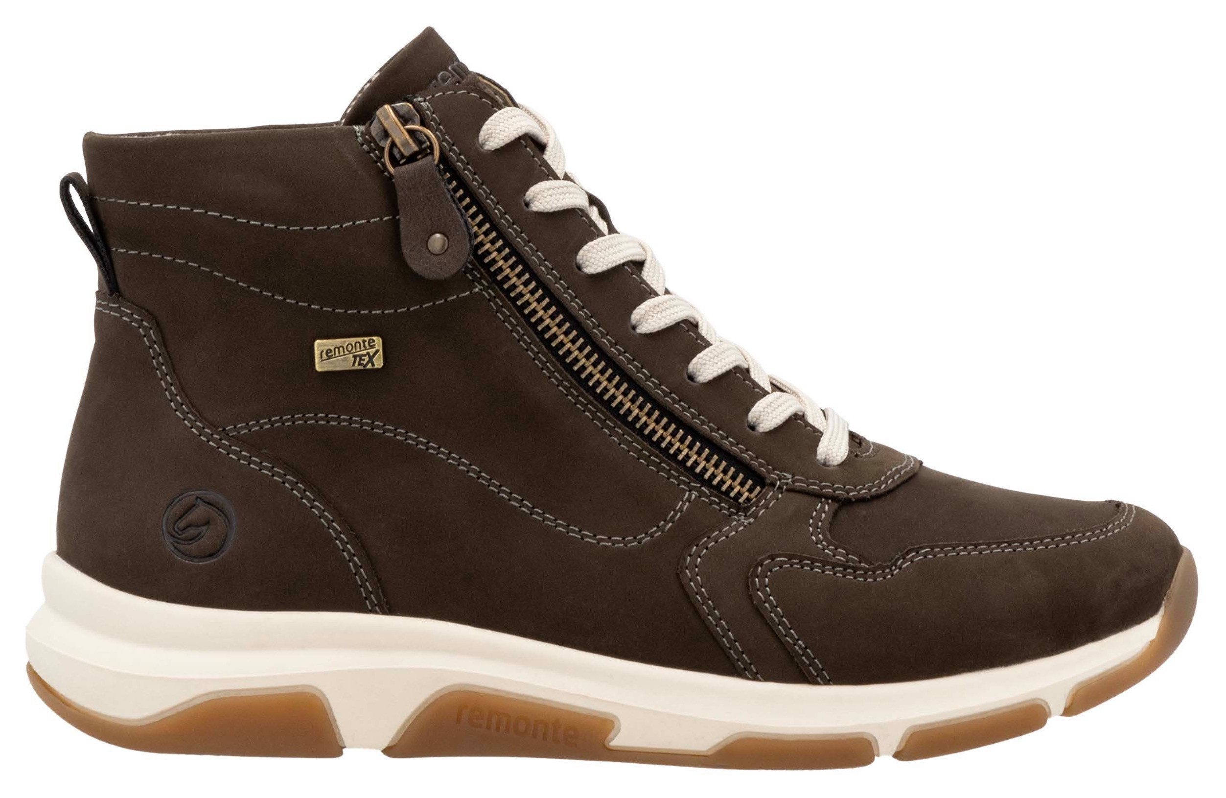Remonte Sneakers met sleehak high-top sneaker, veterschoen, vrijetijdsschoen met buitenrits