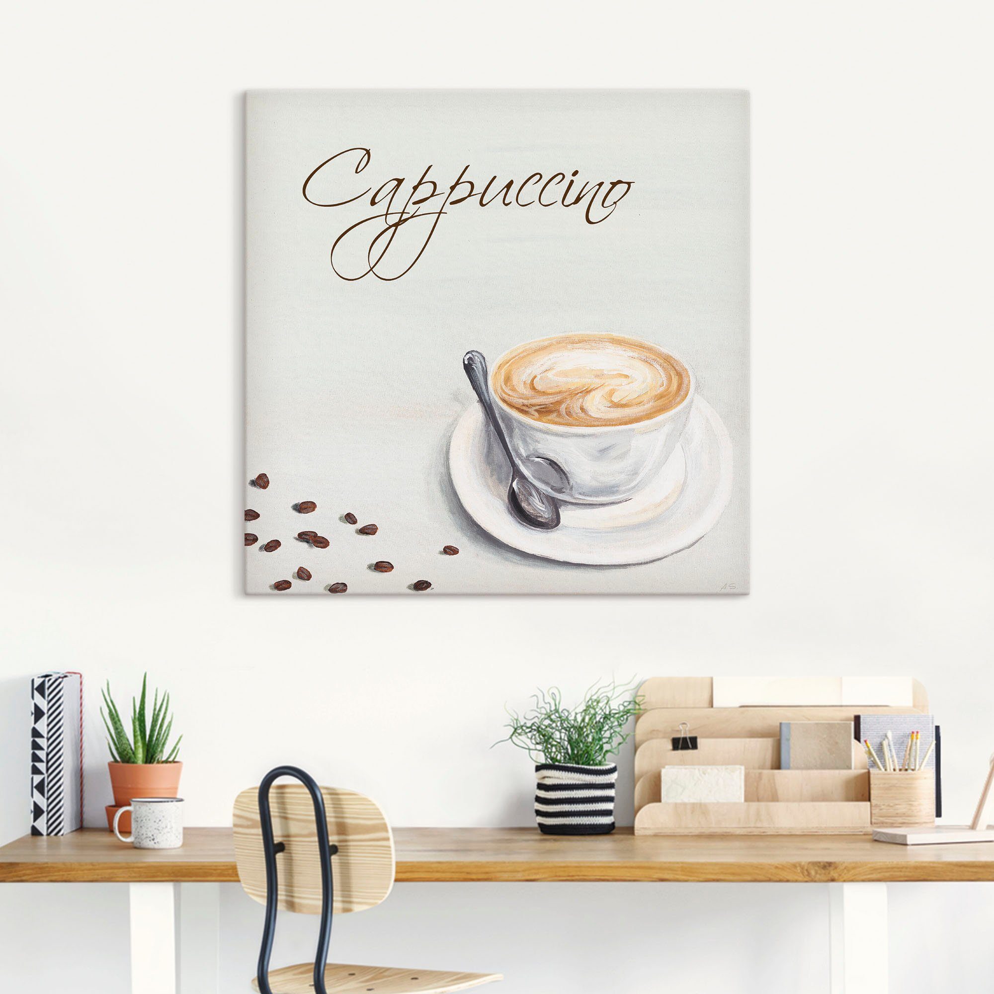 Artland Artprint op linnen Cappuccino II gespannen op een spieraam