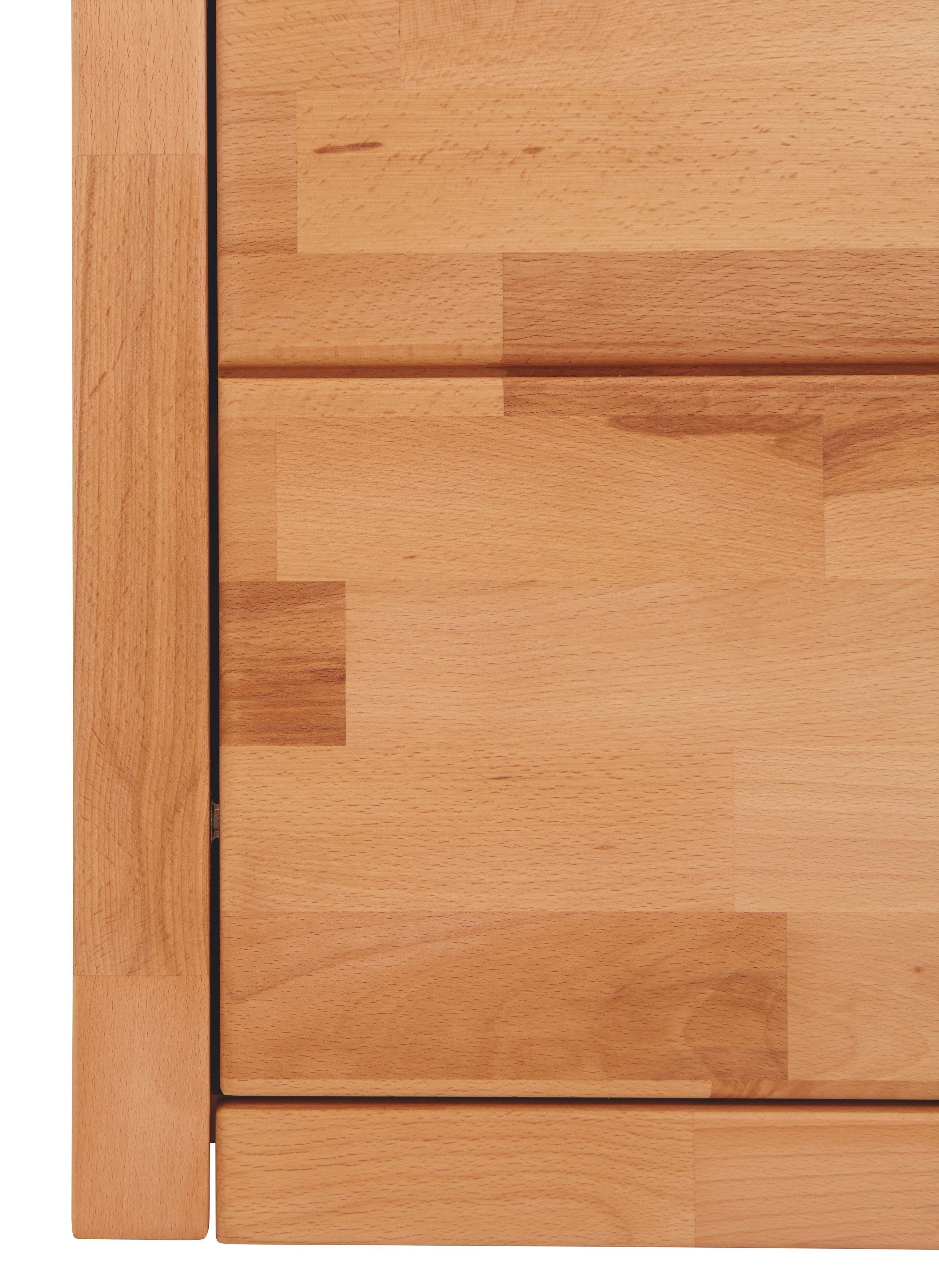 Home affaire Dressoir Logo, 130cm breed, 42 cm diep, fronten massief hout, 2 brede vakken