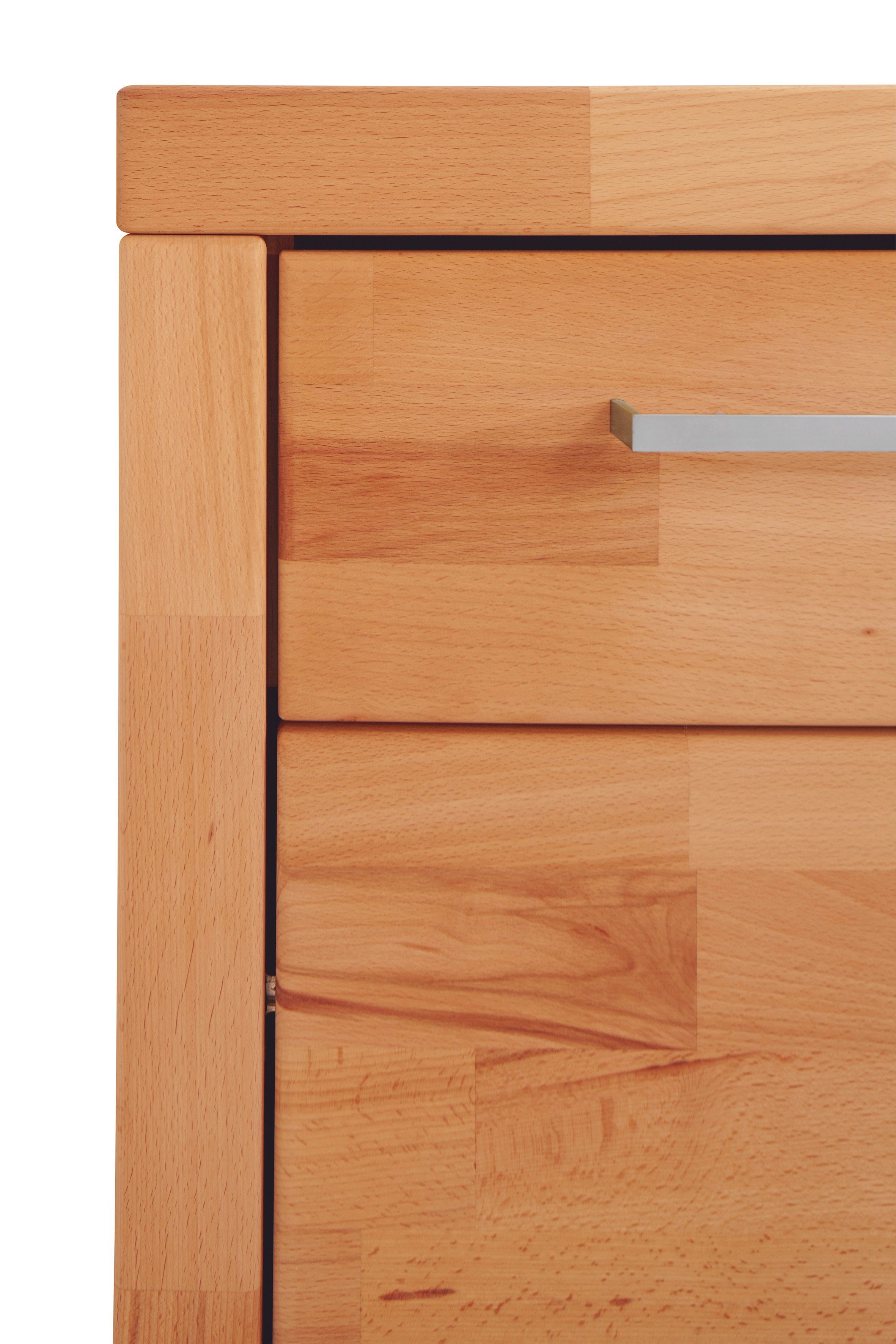 Home affaire Dressoir Logo, 130cm breed, 42 cm diep, fronten massief hout, 2 brede vakken