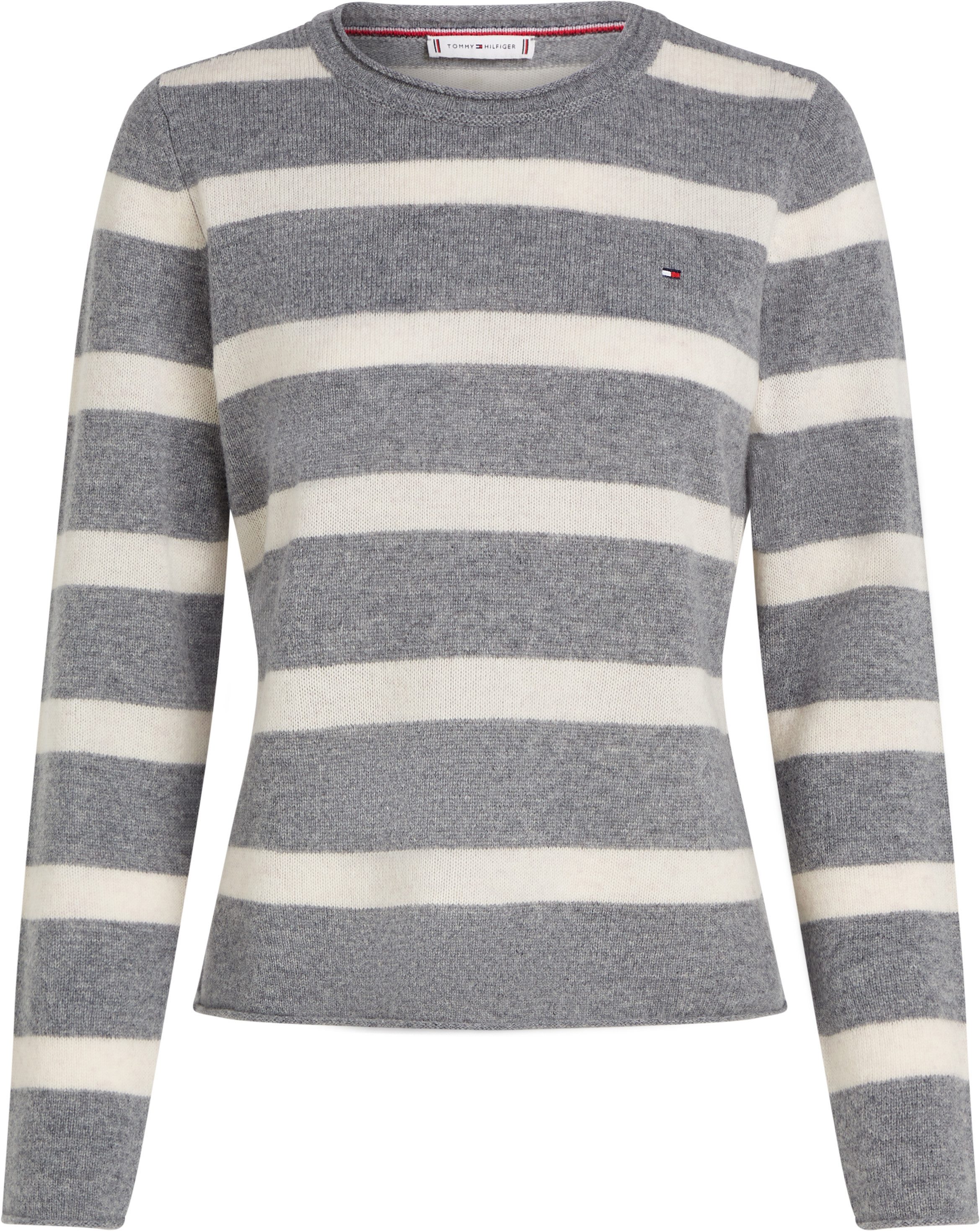 Tommy Hilfiger Gebreide trui SOFT WOOL C-NK SWEATER met logoborduring van 100% wol